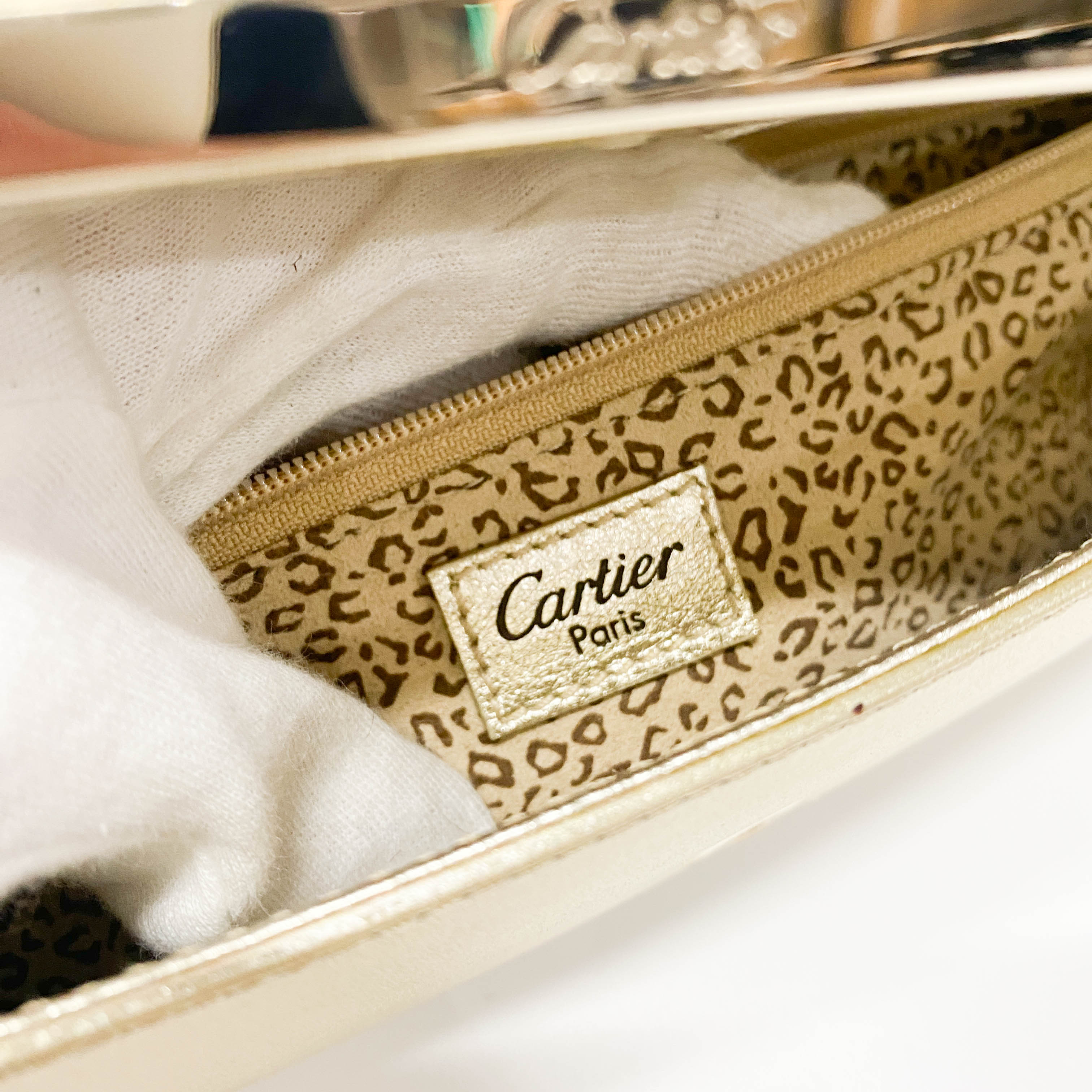 Gold Leather Clutch Bag