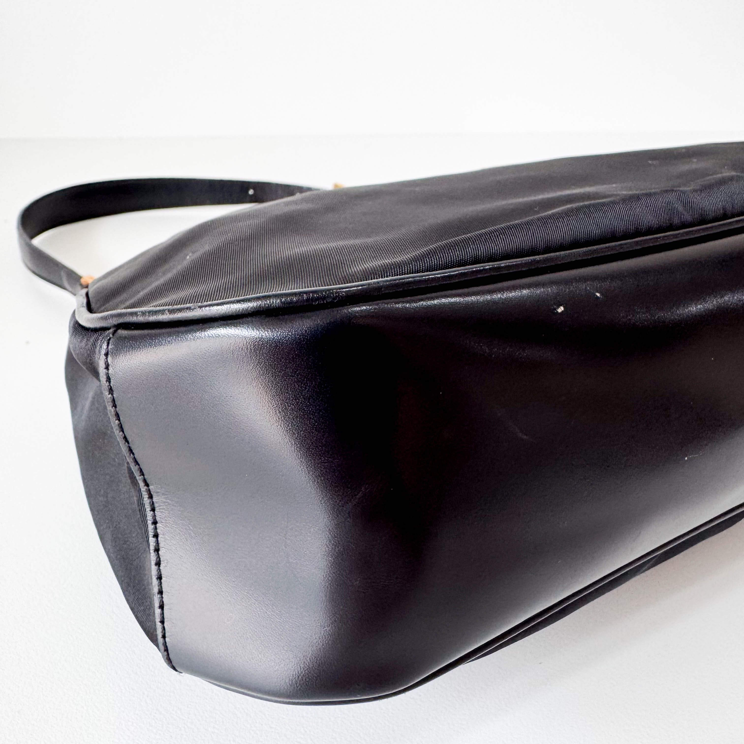 Tessuto Gold Black Nylon Hobo Shoulder Bag