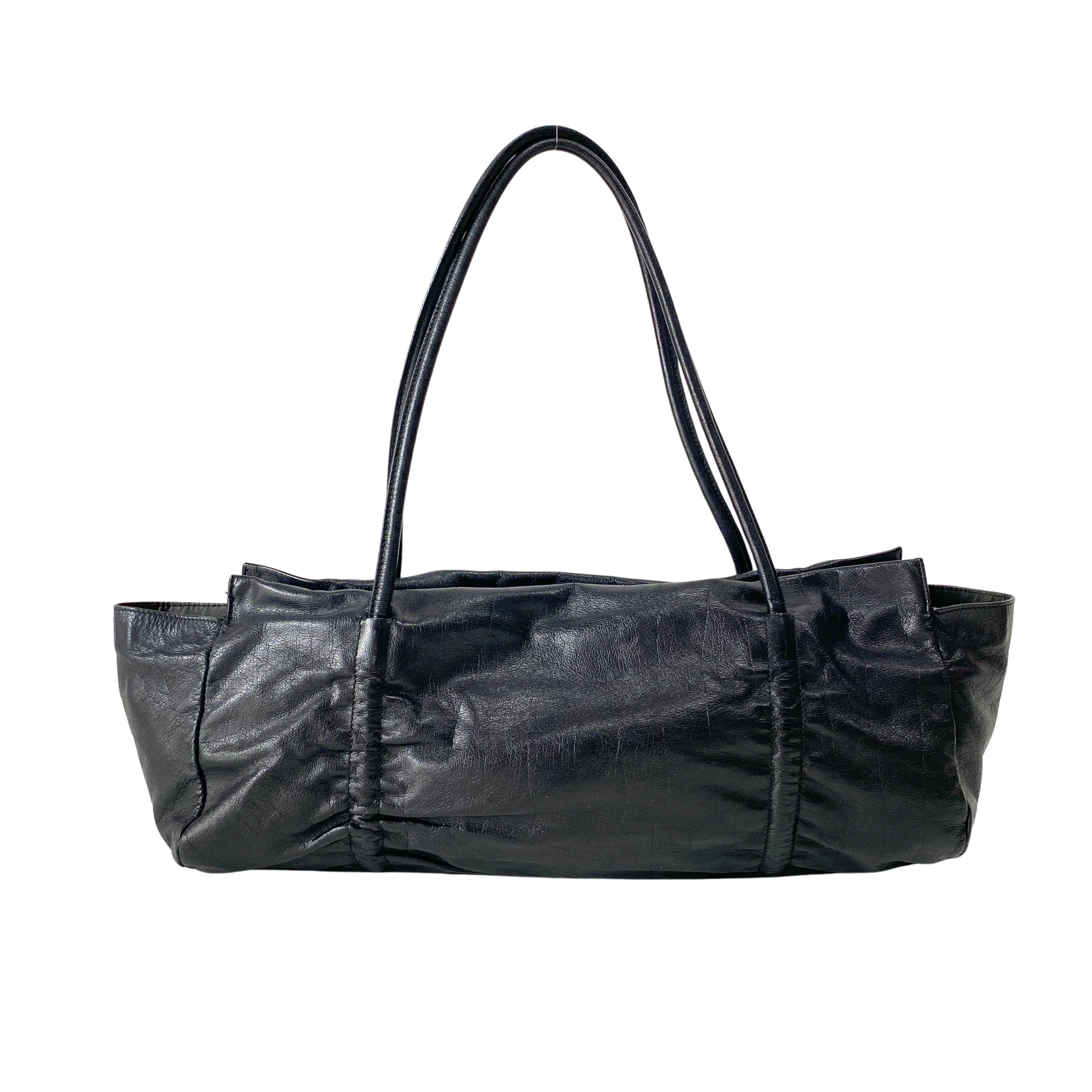 Black Leather Shoulder Bag