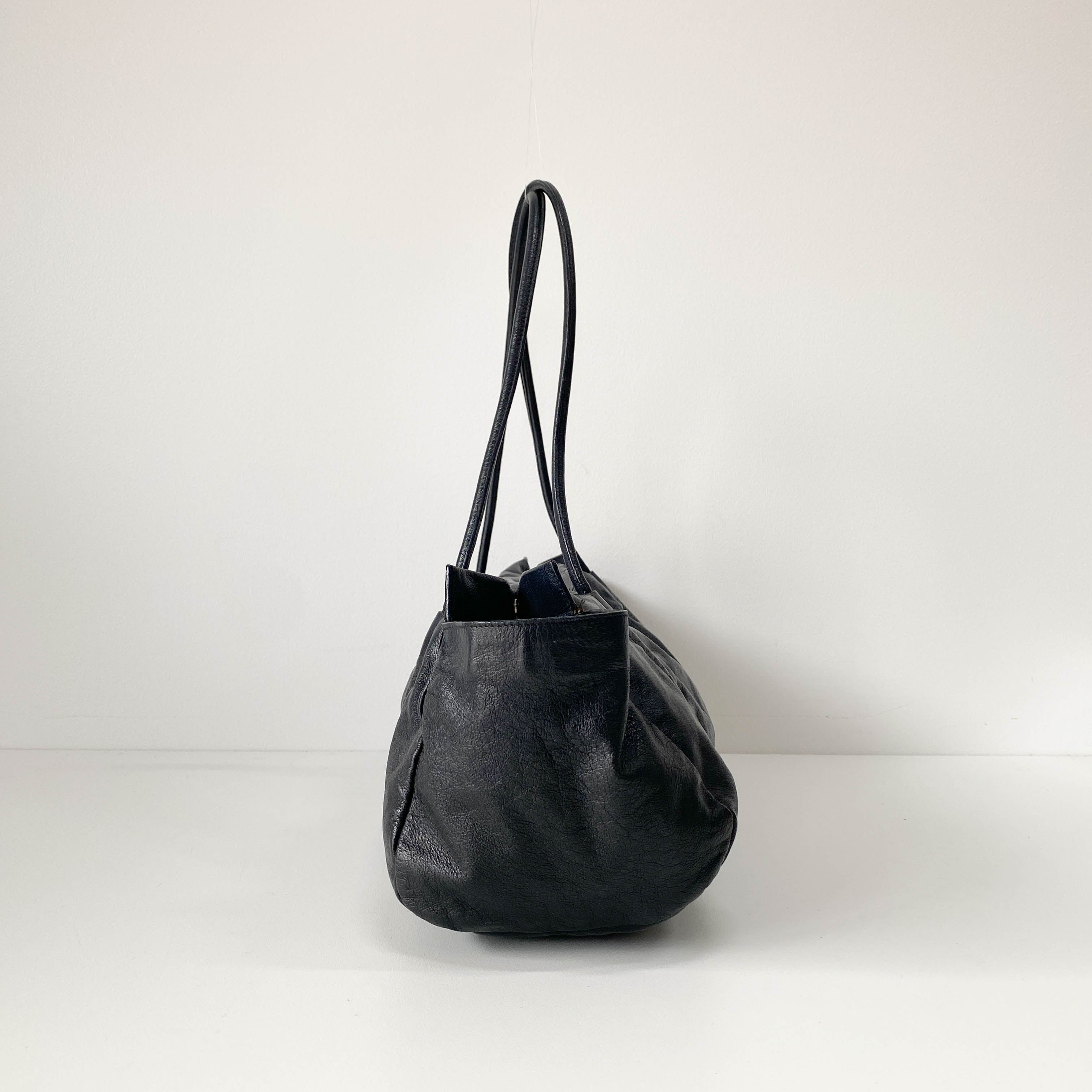 Black Leather Shoulder Bag