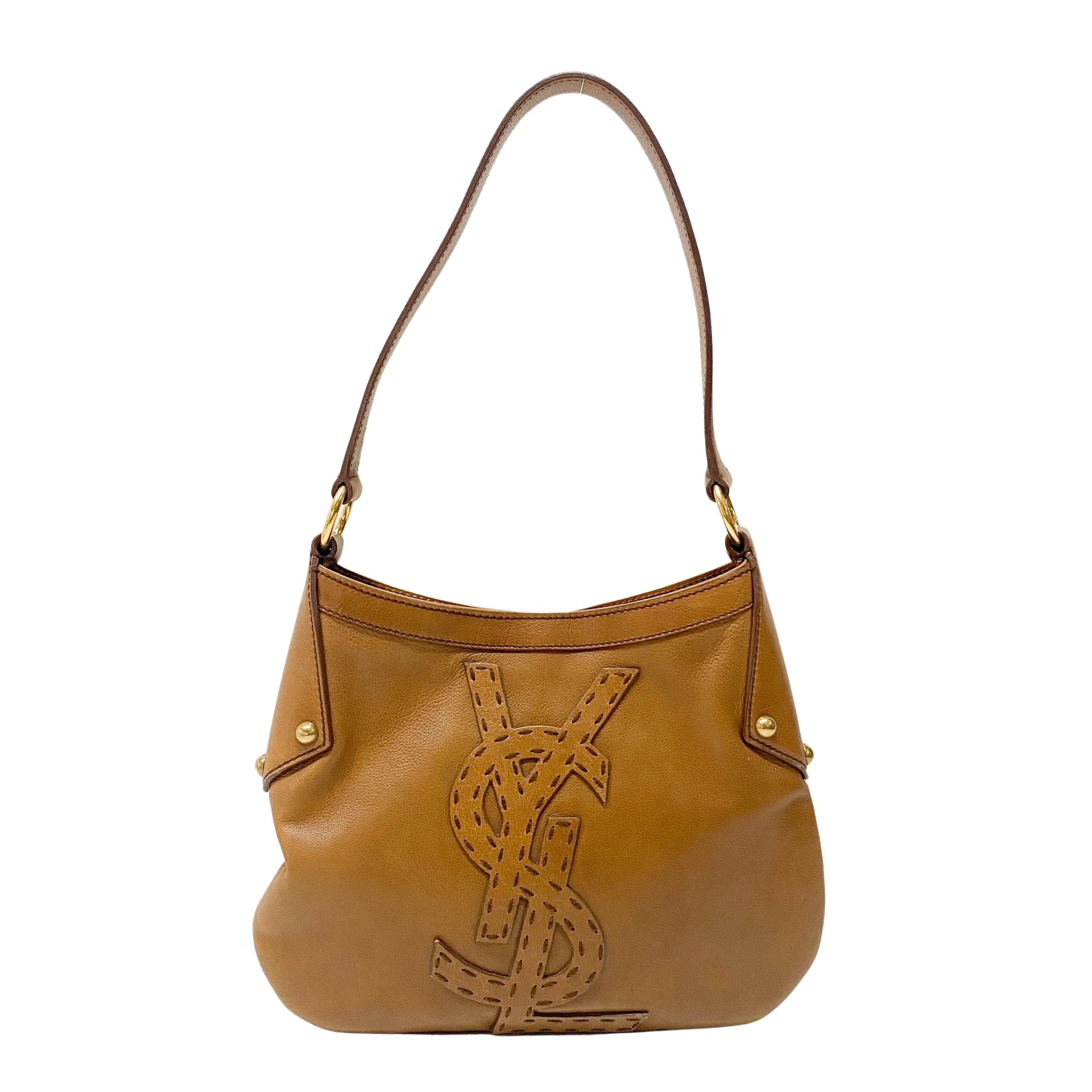 Brown Leather Hobo Shoulder Bag