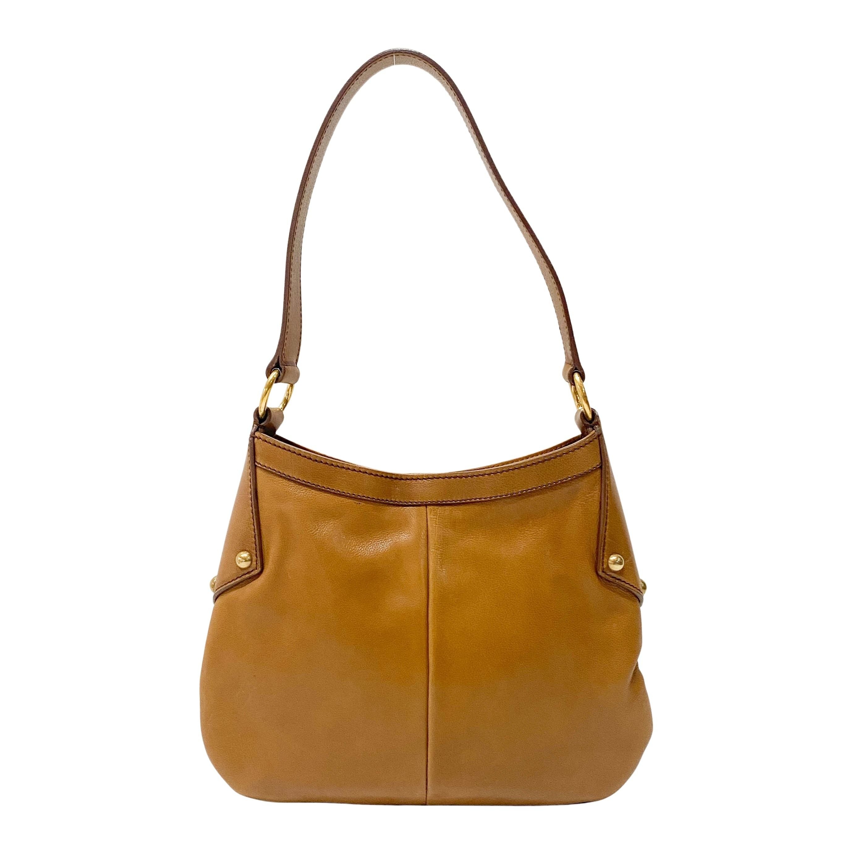 Brown Leather Hobo Shoulder Bag