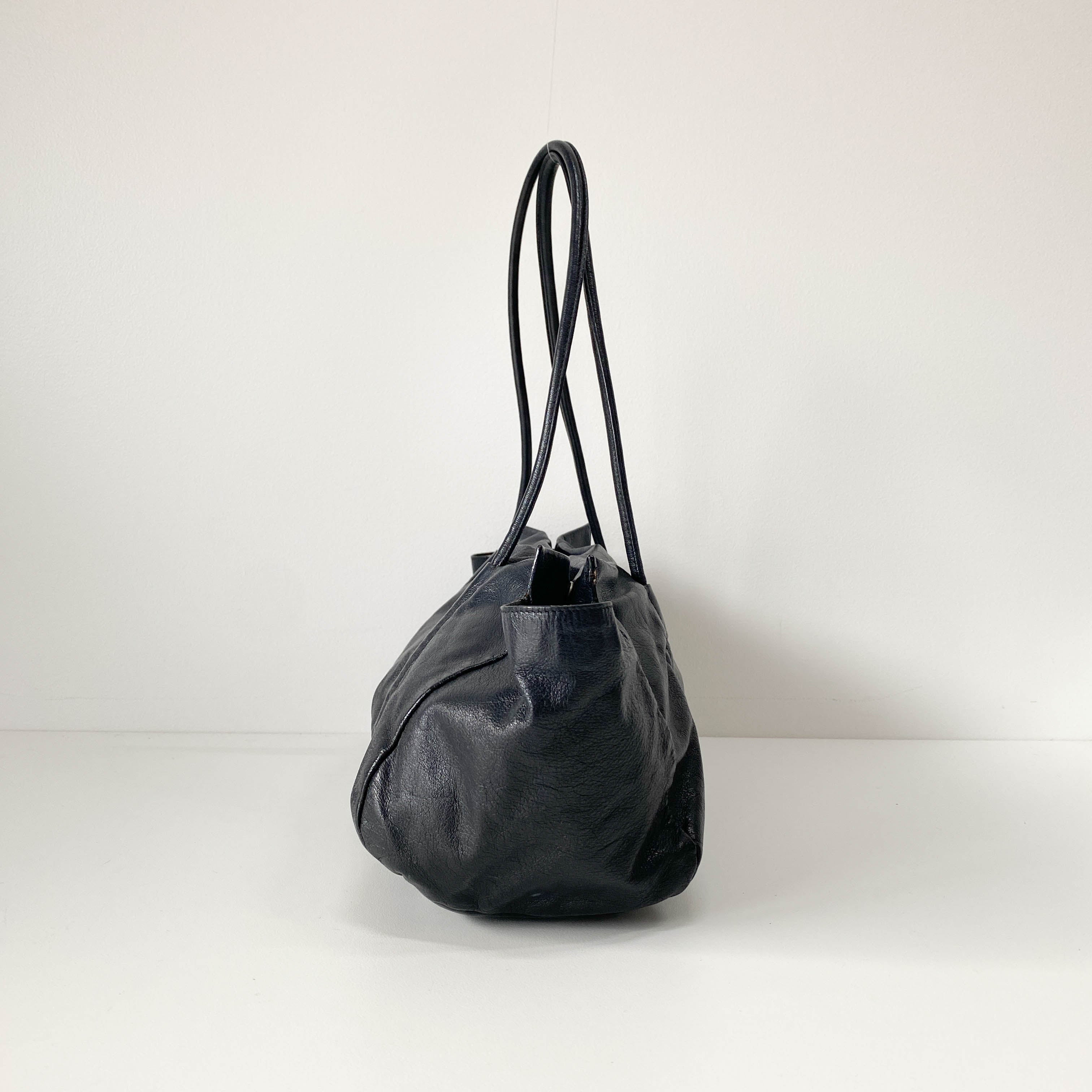 Black Leather Shoulder Bag