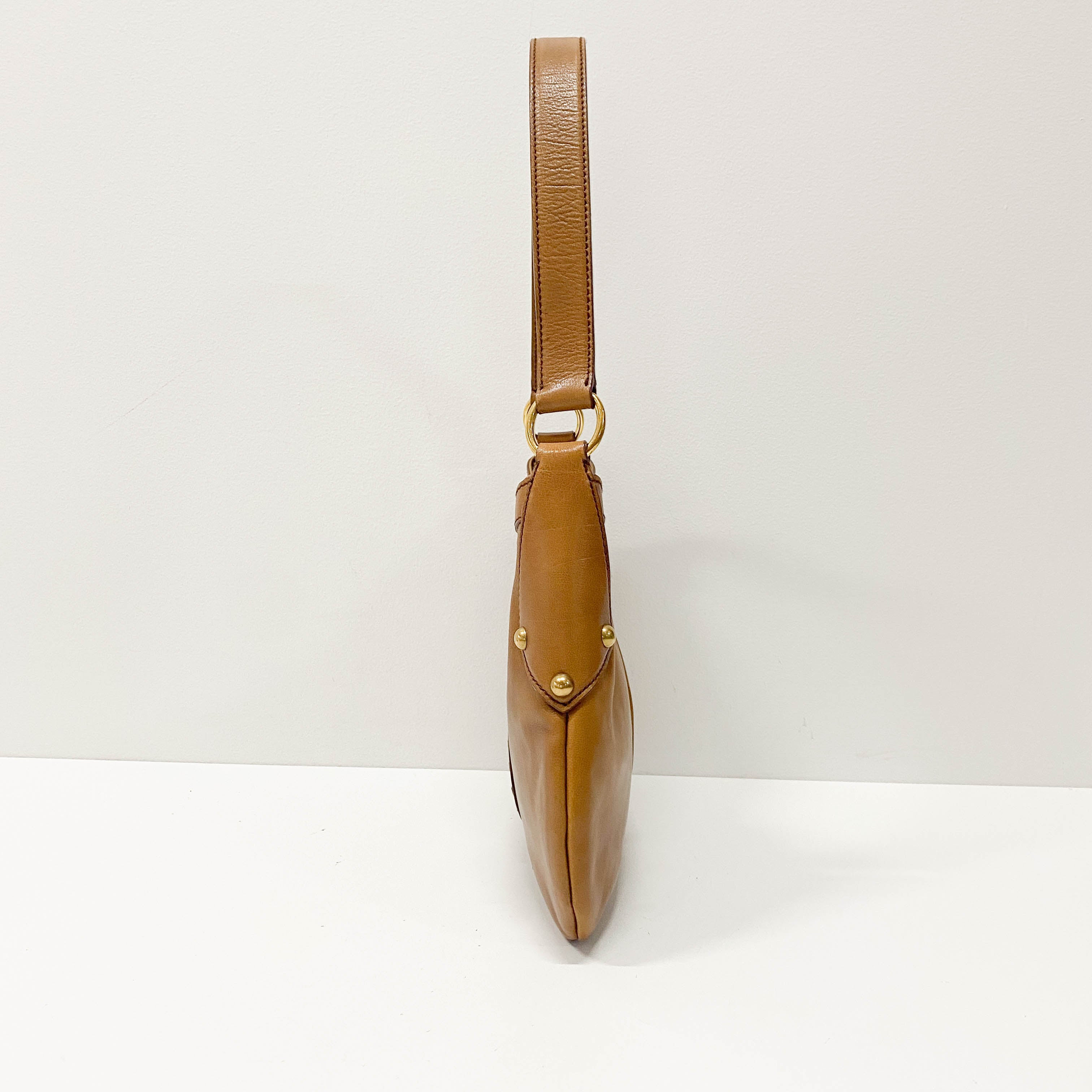 Brown Leather Hobo Shoulder Bag