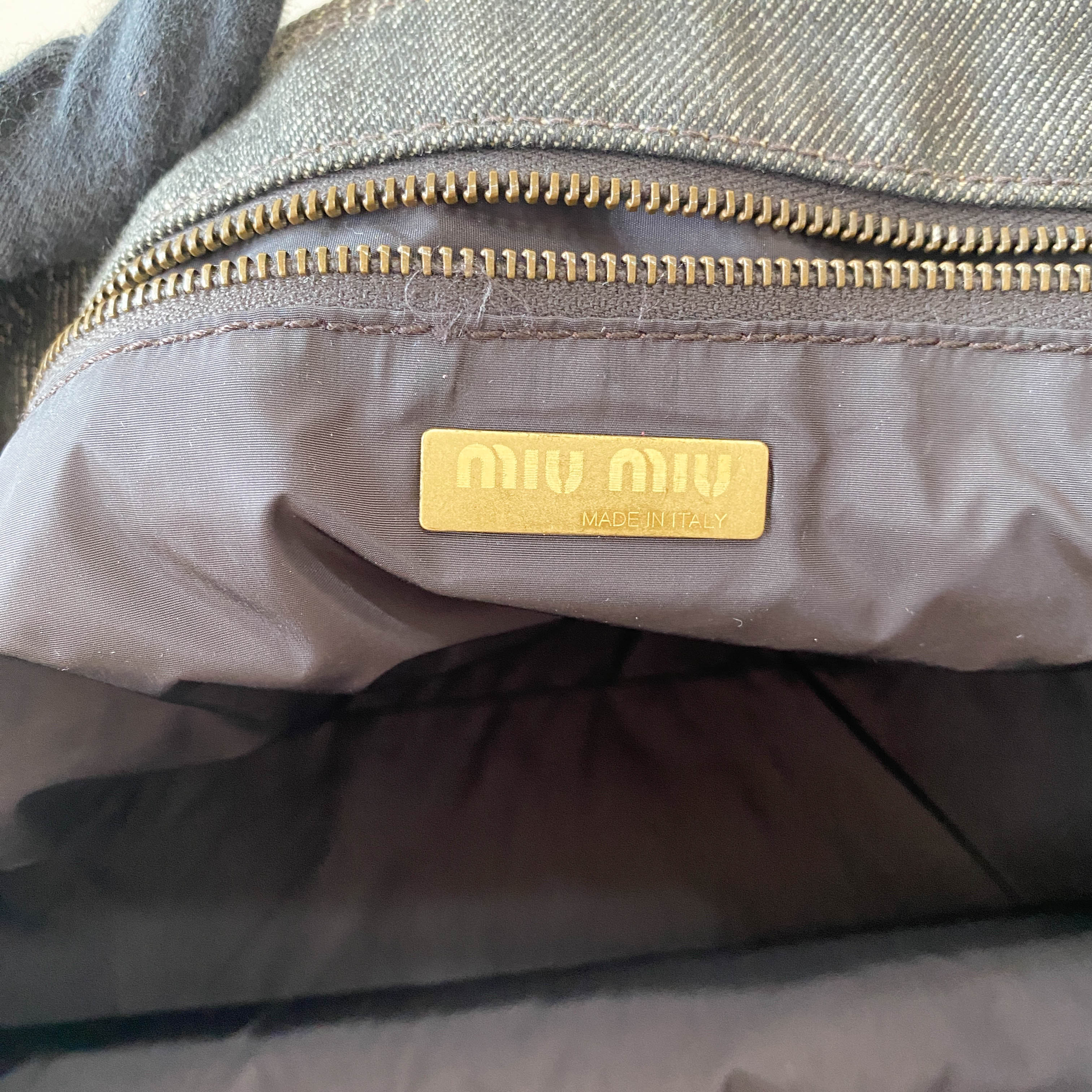 Multi Colour Cow Print Pony Hair & Denim Bag