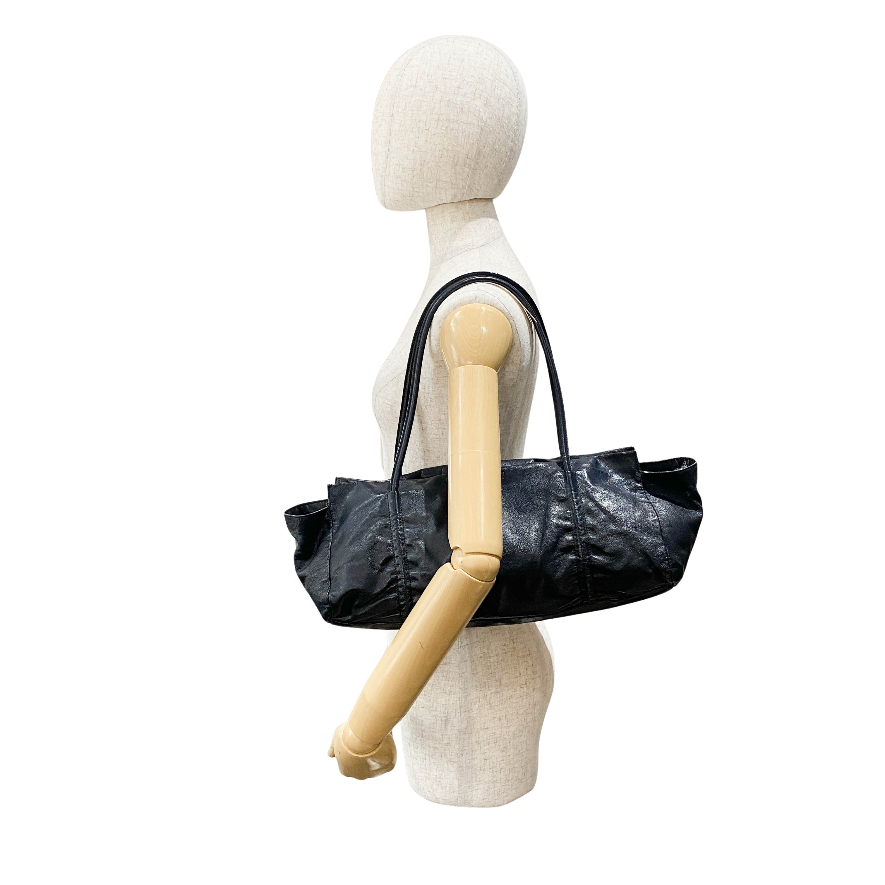 Black Leather Shoulder Bag