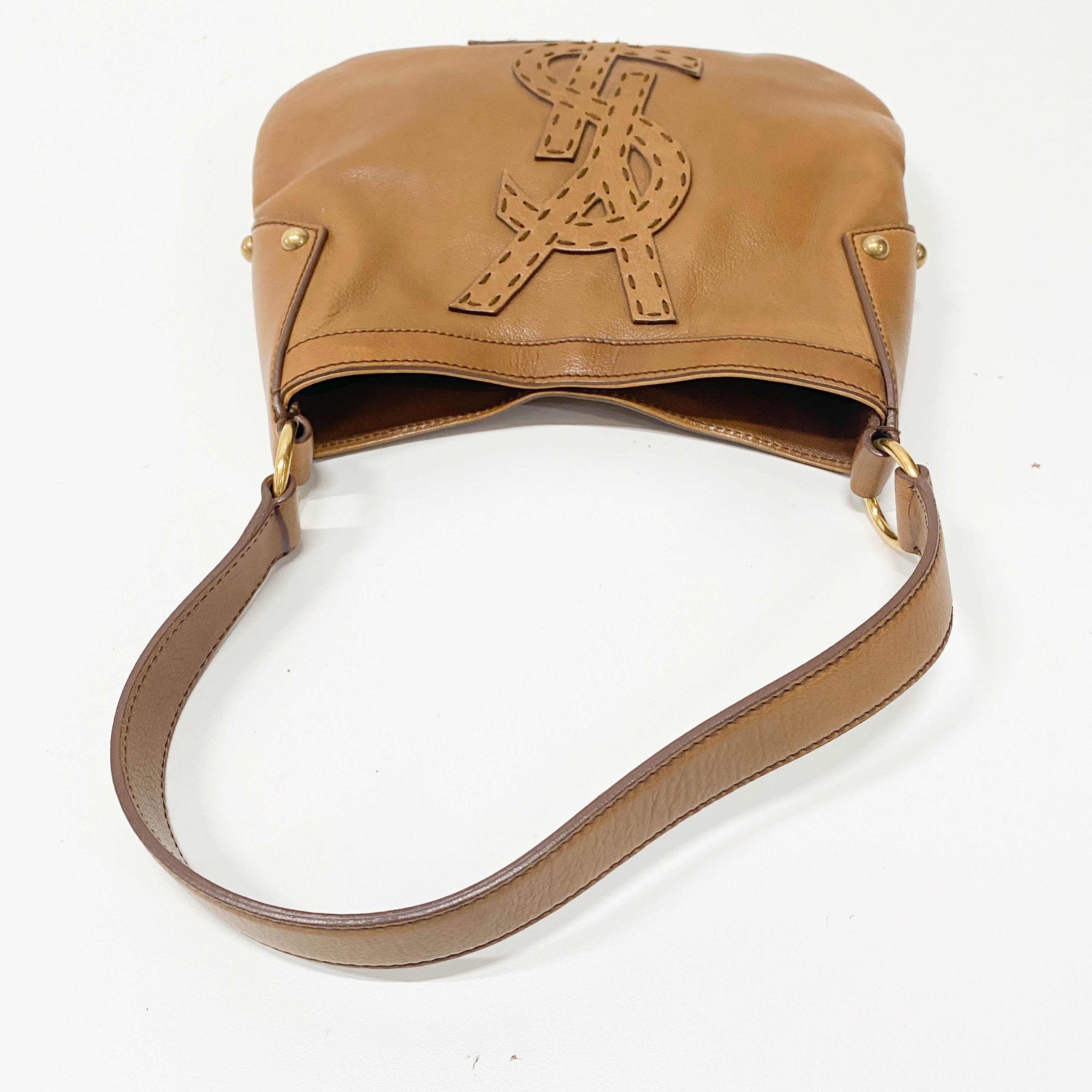 Brown Leather Hobo Shoulder Bag