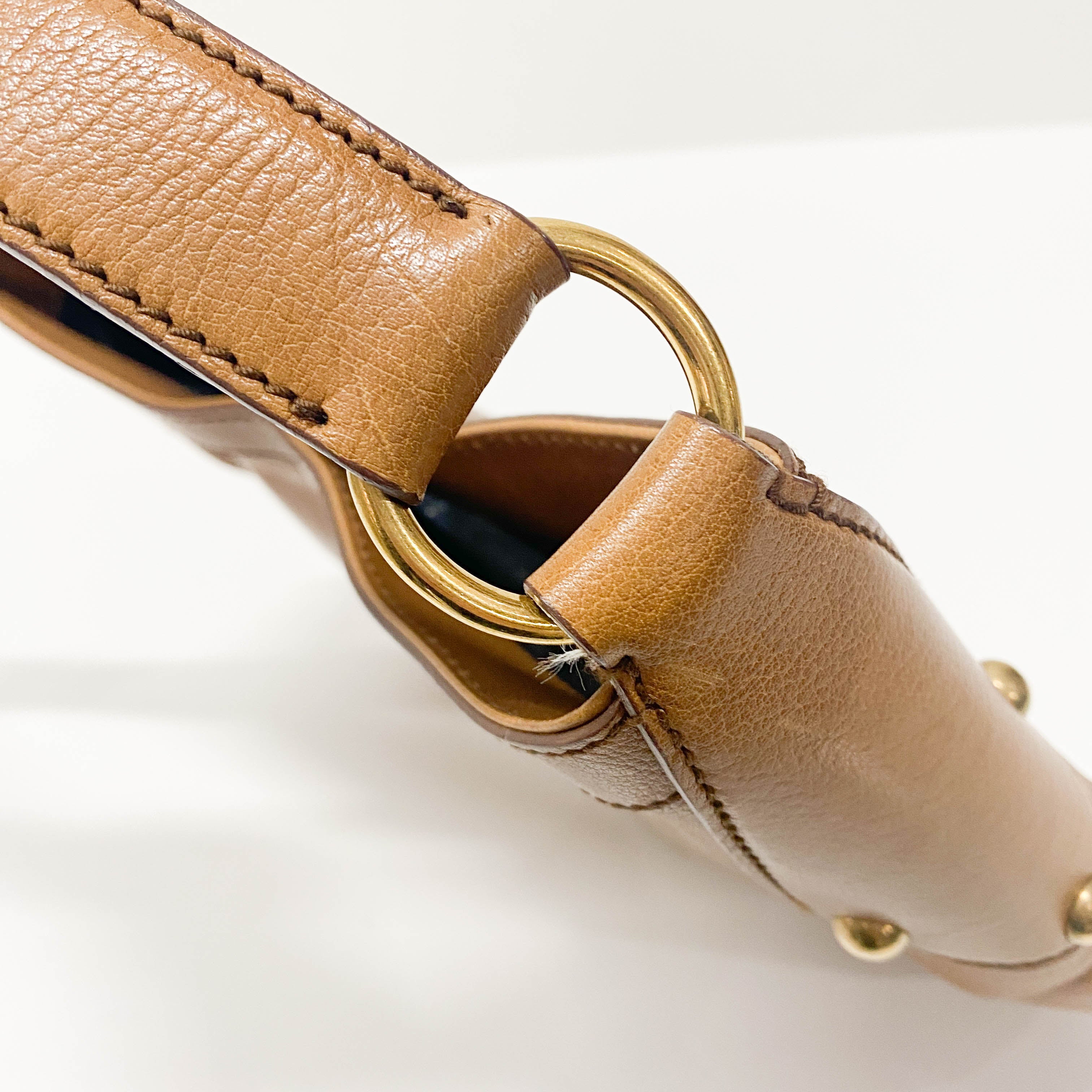 Brown Leather Hobo Shoulder Bag