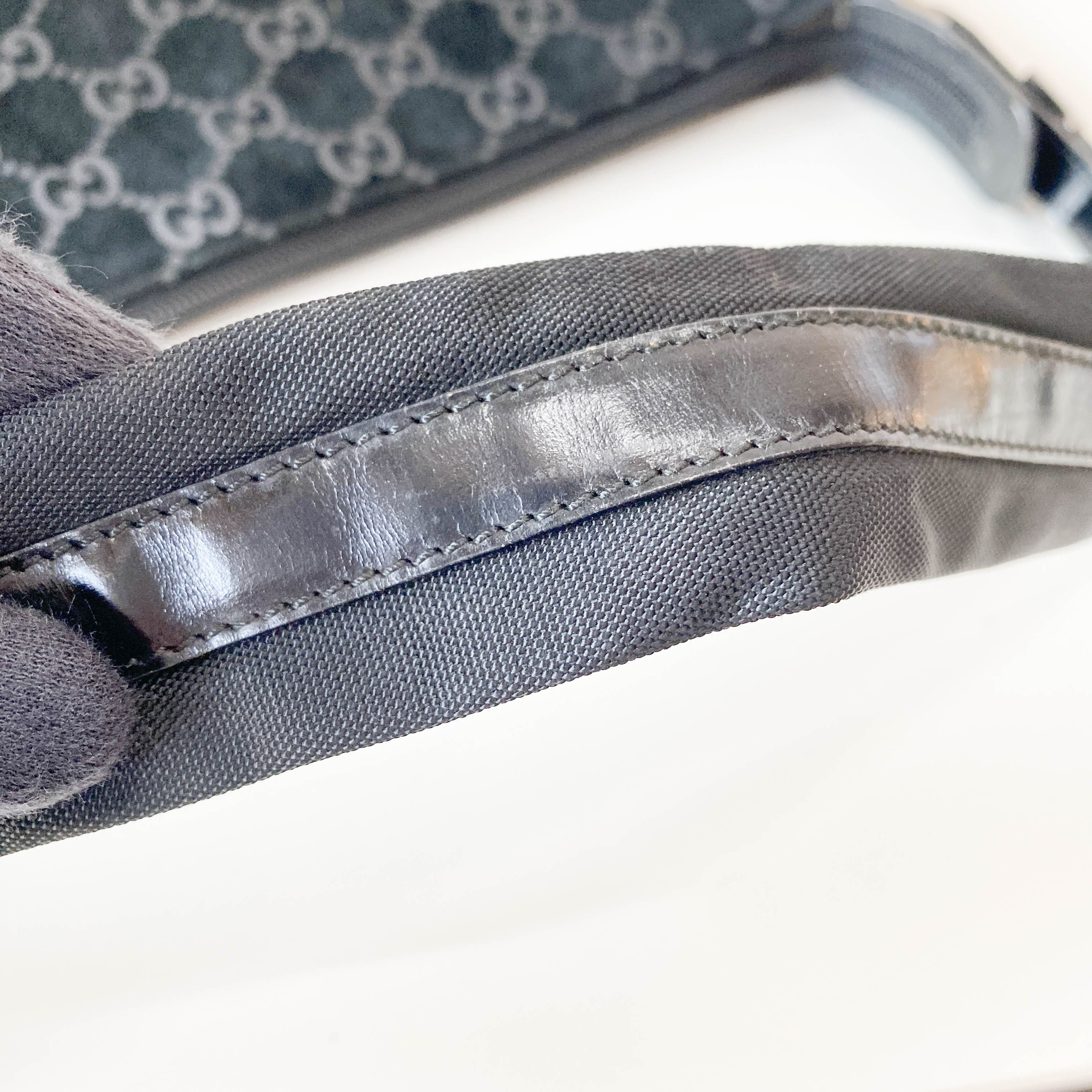 Hobo Black GG Suede Shoulder Bag