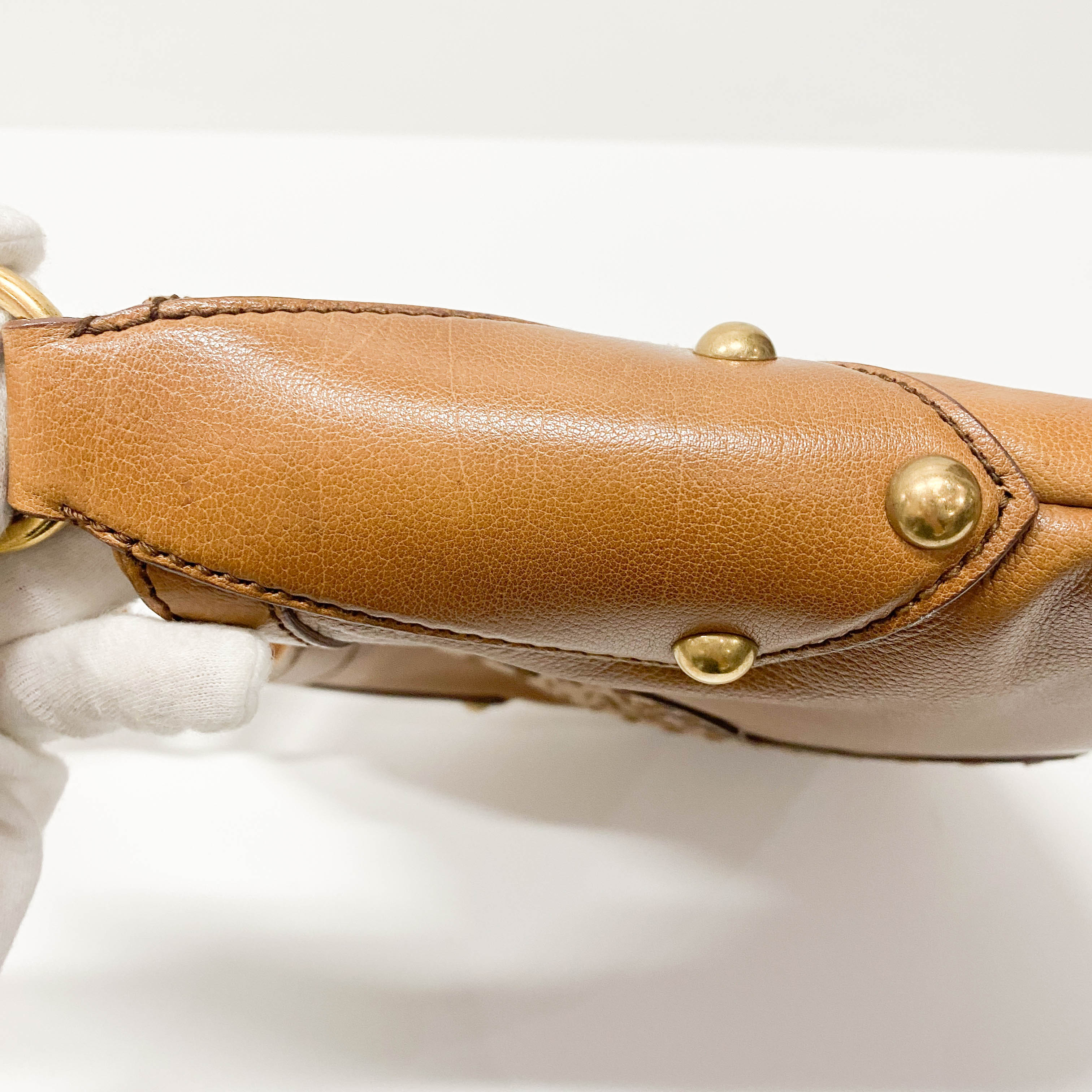 Brown Leather Hobo Shoulder Bag