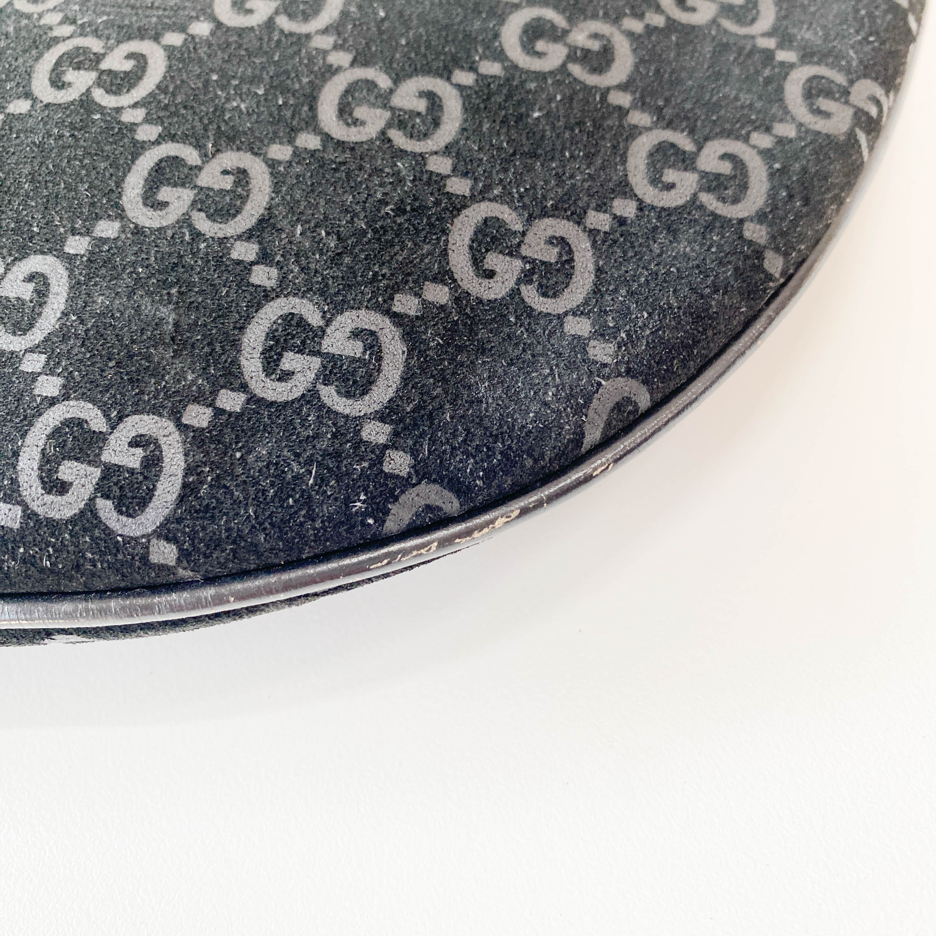 Hobo Black GG Suede Shoulder Bag