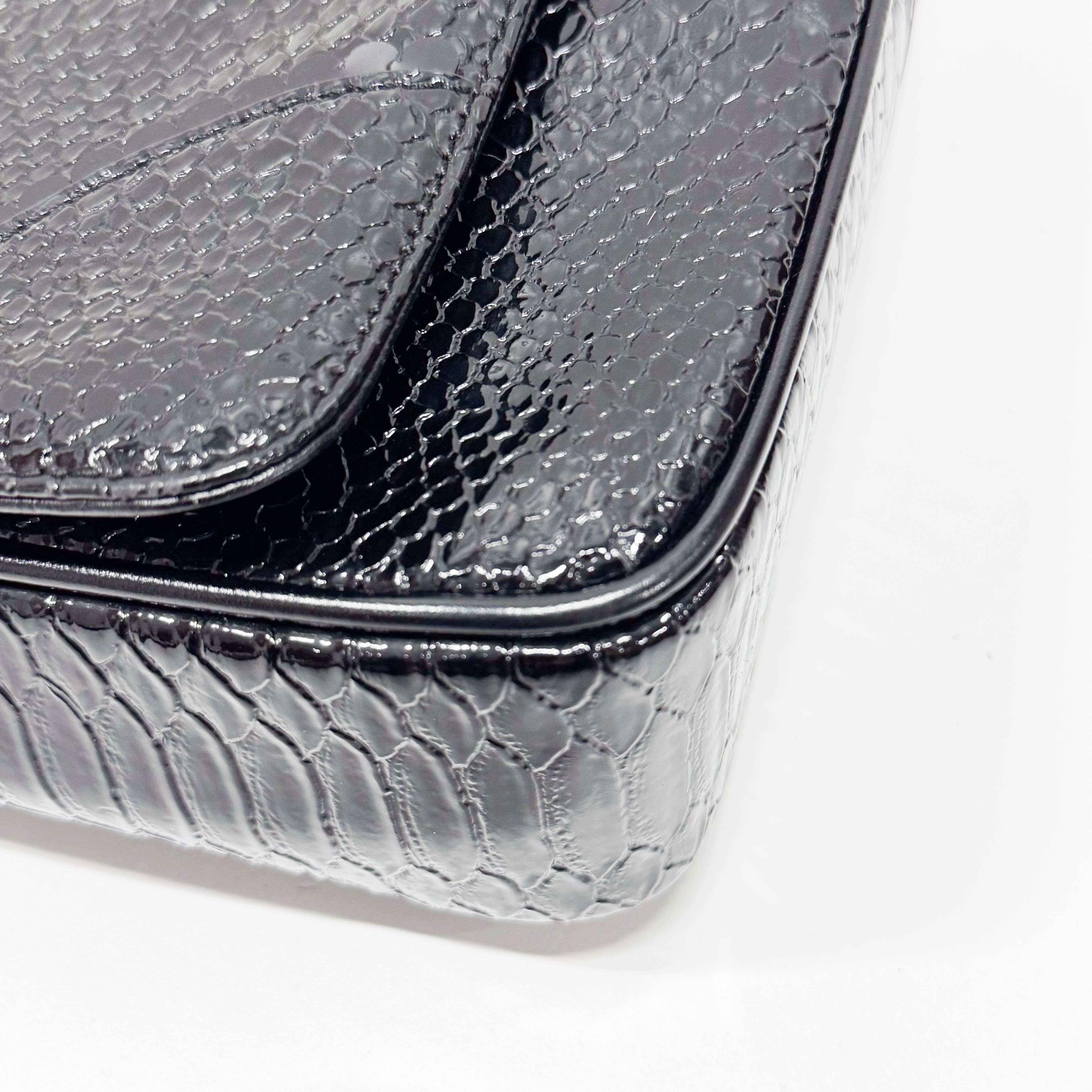 Anglomania Orb Black Croc Embossed Leather Shoulder Bag