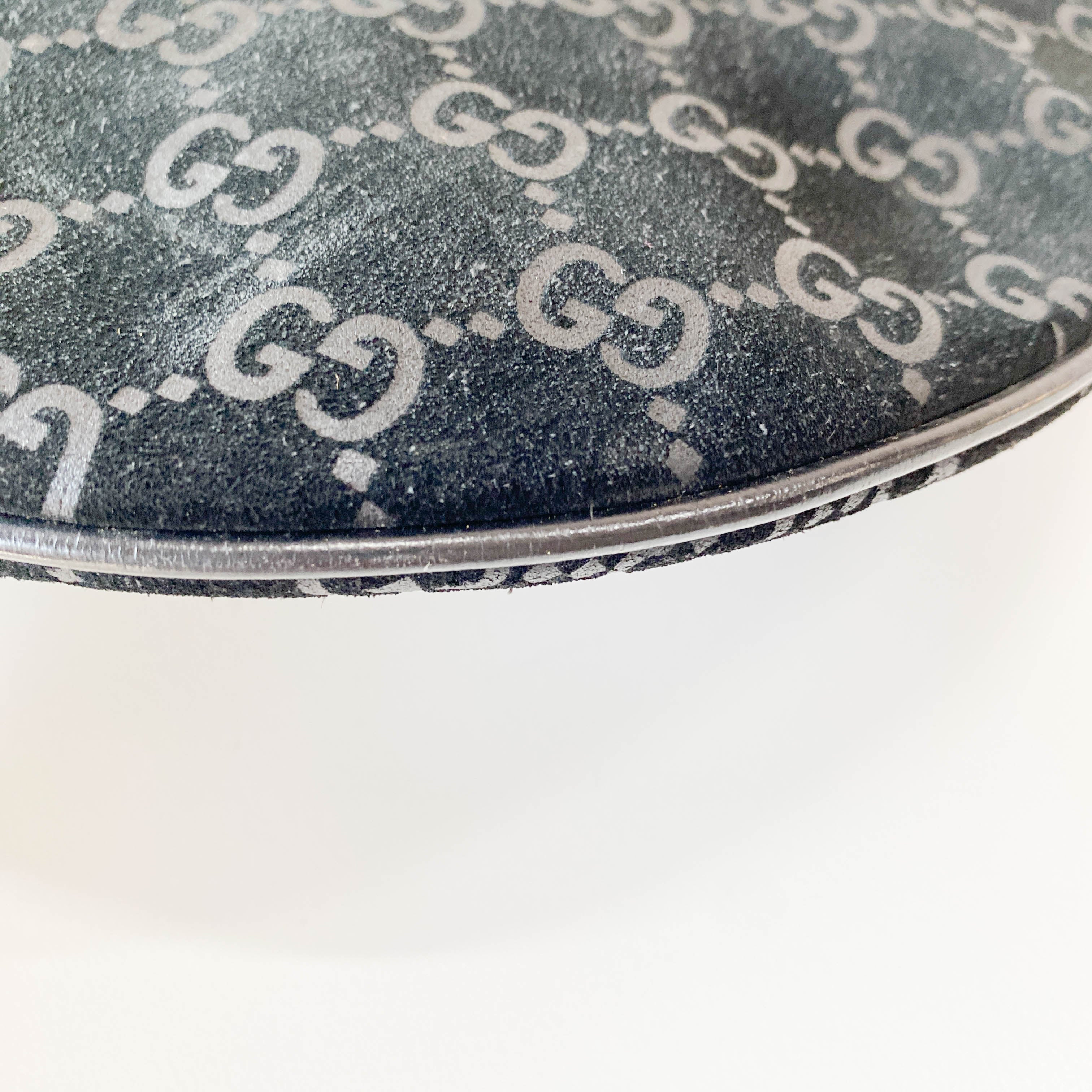 Hobo Black GG Suede Shoulder Bag