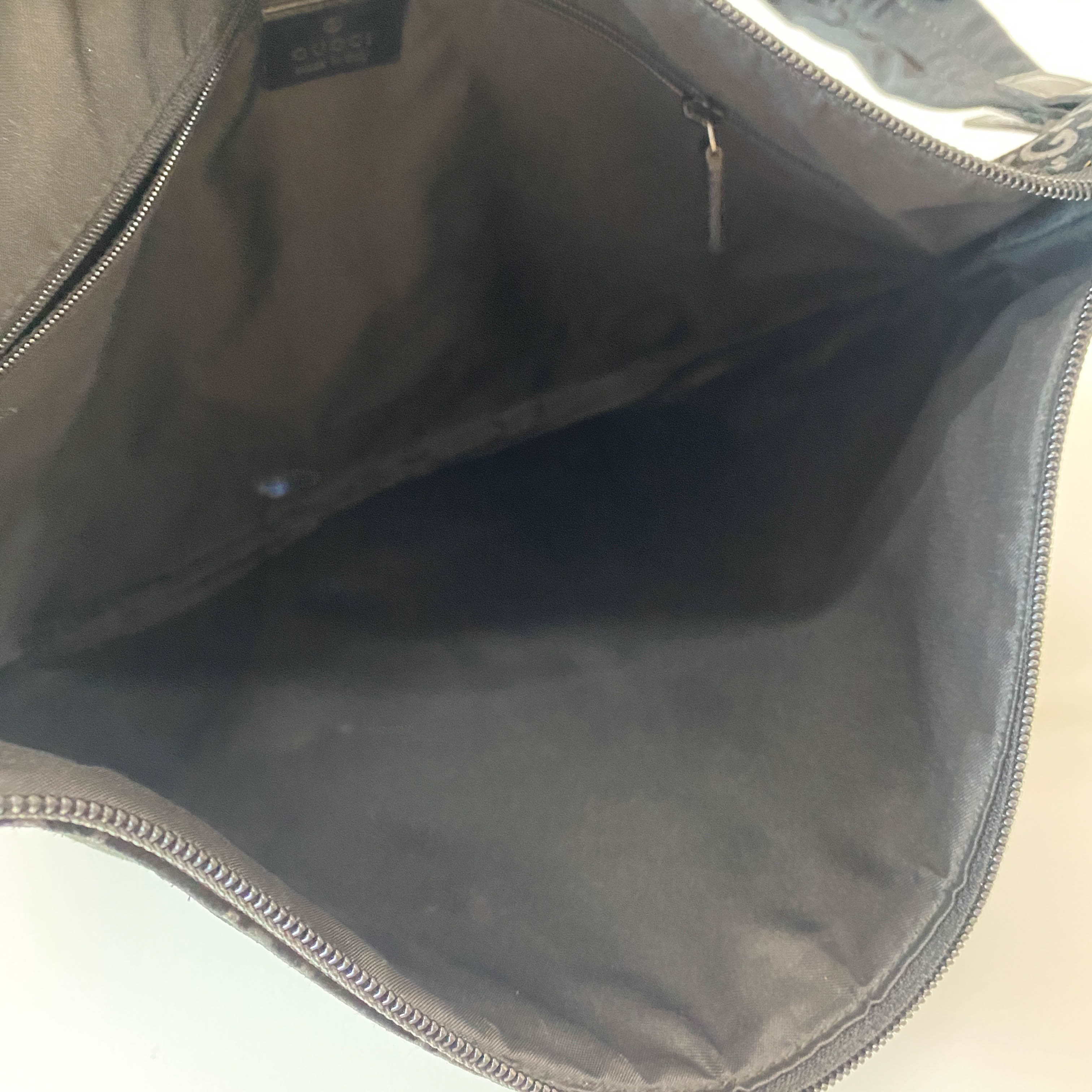 Hobo Black GG Suede Shoulder Bag