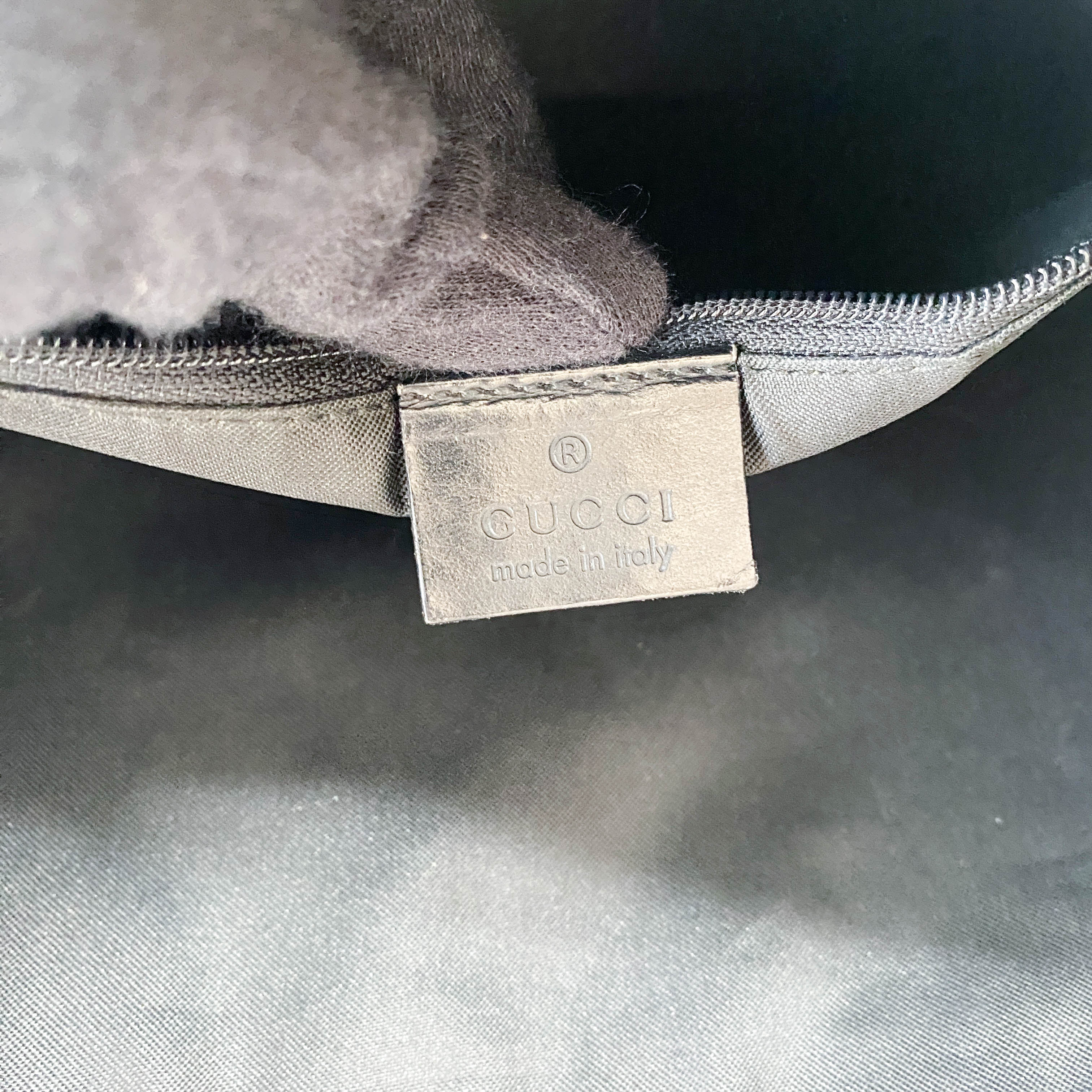 Hobo Black GG Suede Shoulder Bag