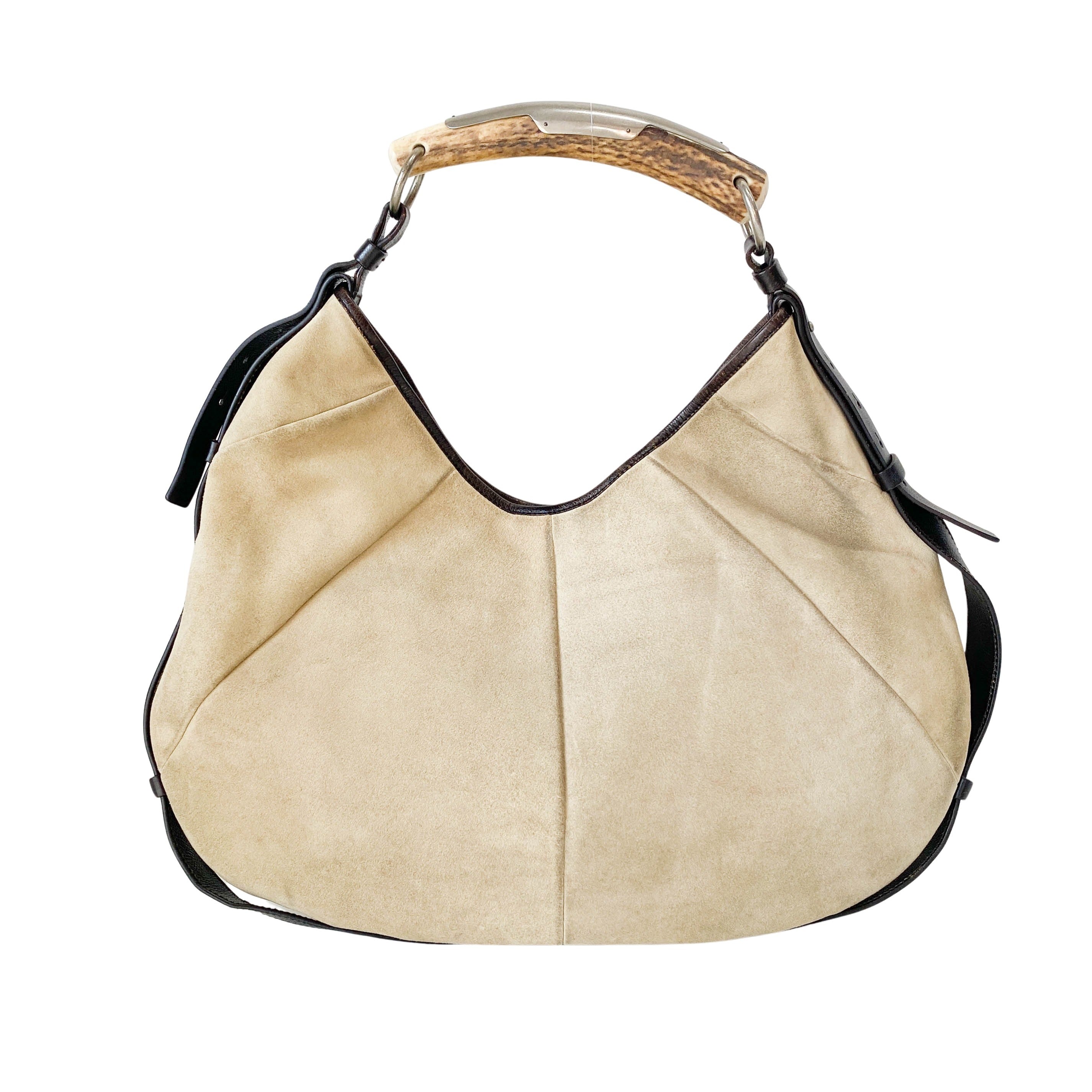 Mombasa Beige Suede Shoulder Bag