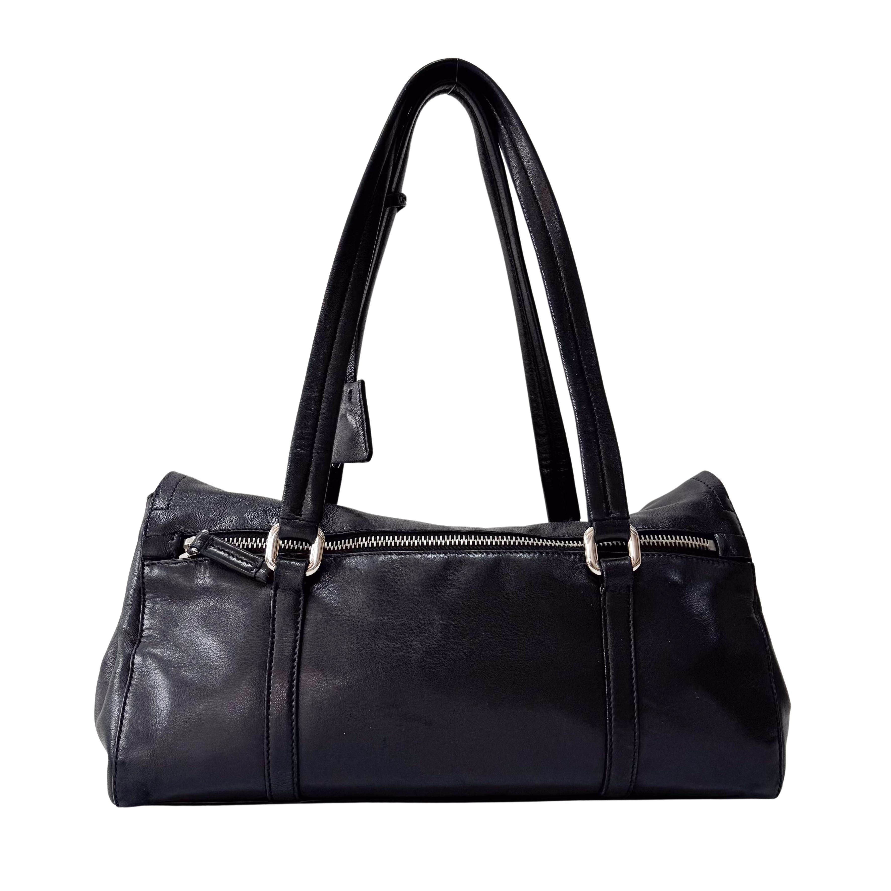 Black Nappa Calfskin Leather Shoulder Bag
