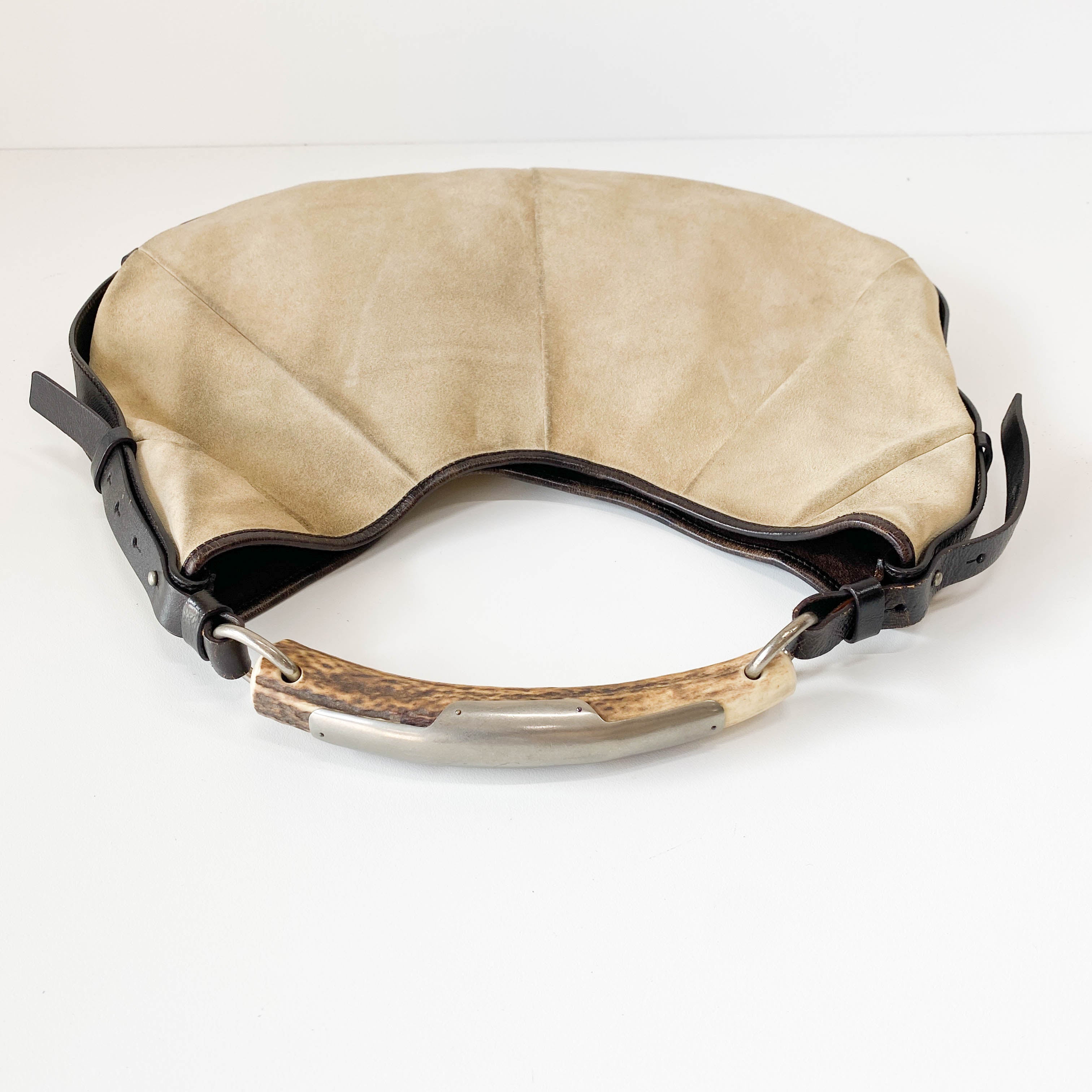 Mombasa Beige Suede Shoulder Bag