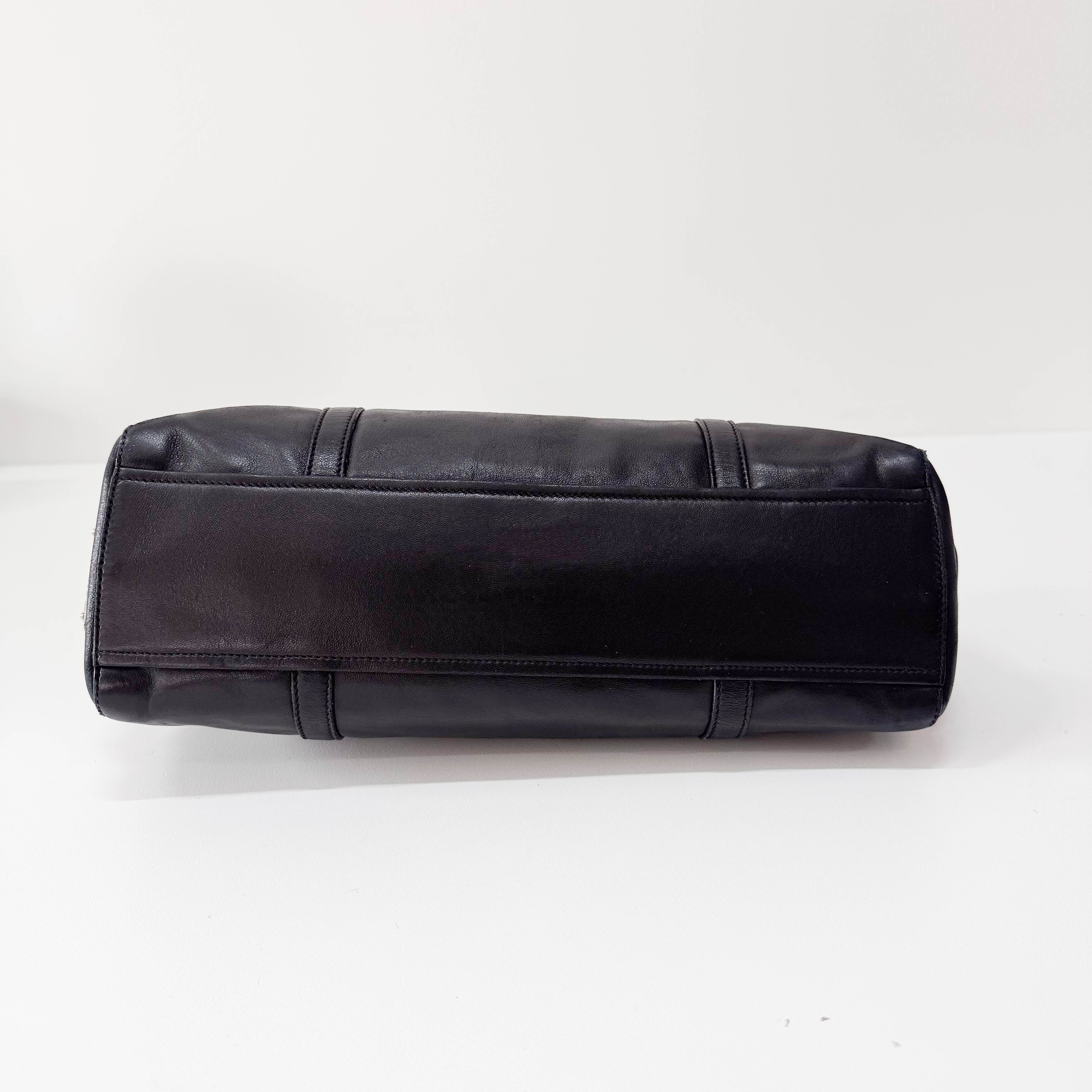 Black Nappa Calfskin Leather Shoulder Bag