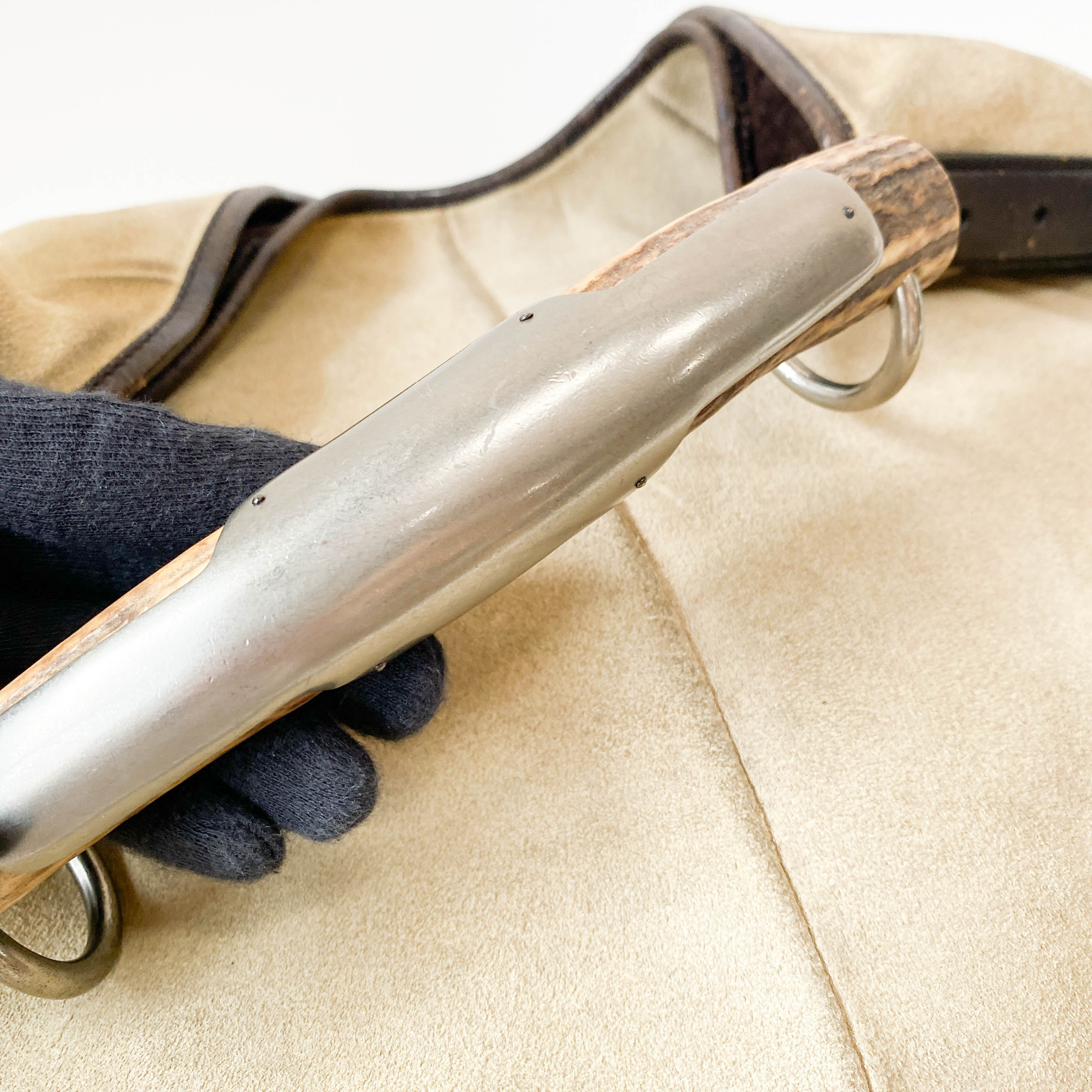 Mombasa Beige Suede Shoulder Bag