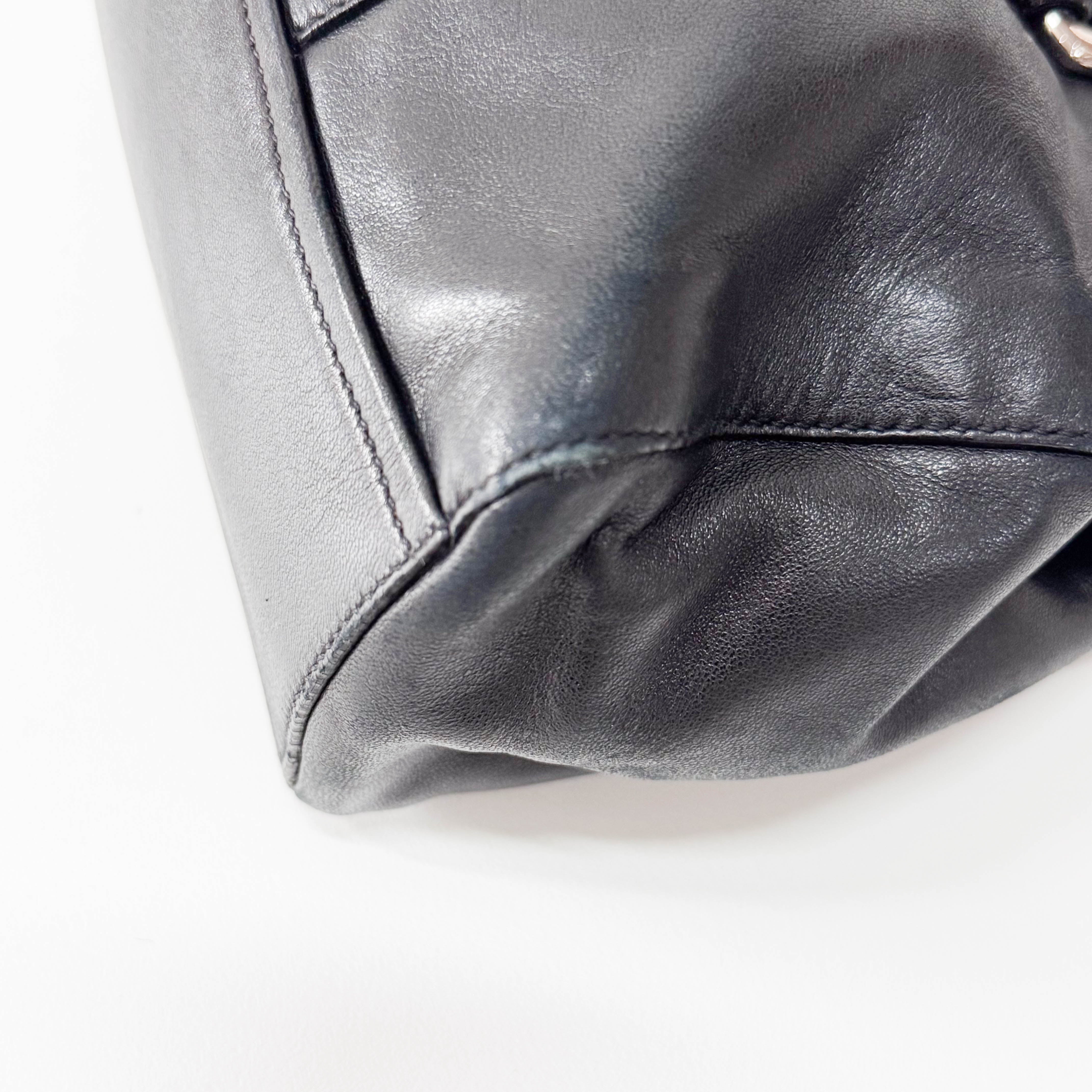 Black Nappa Calfskin Leather Shoulder Bag