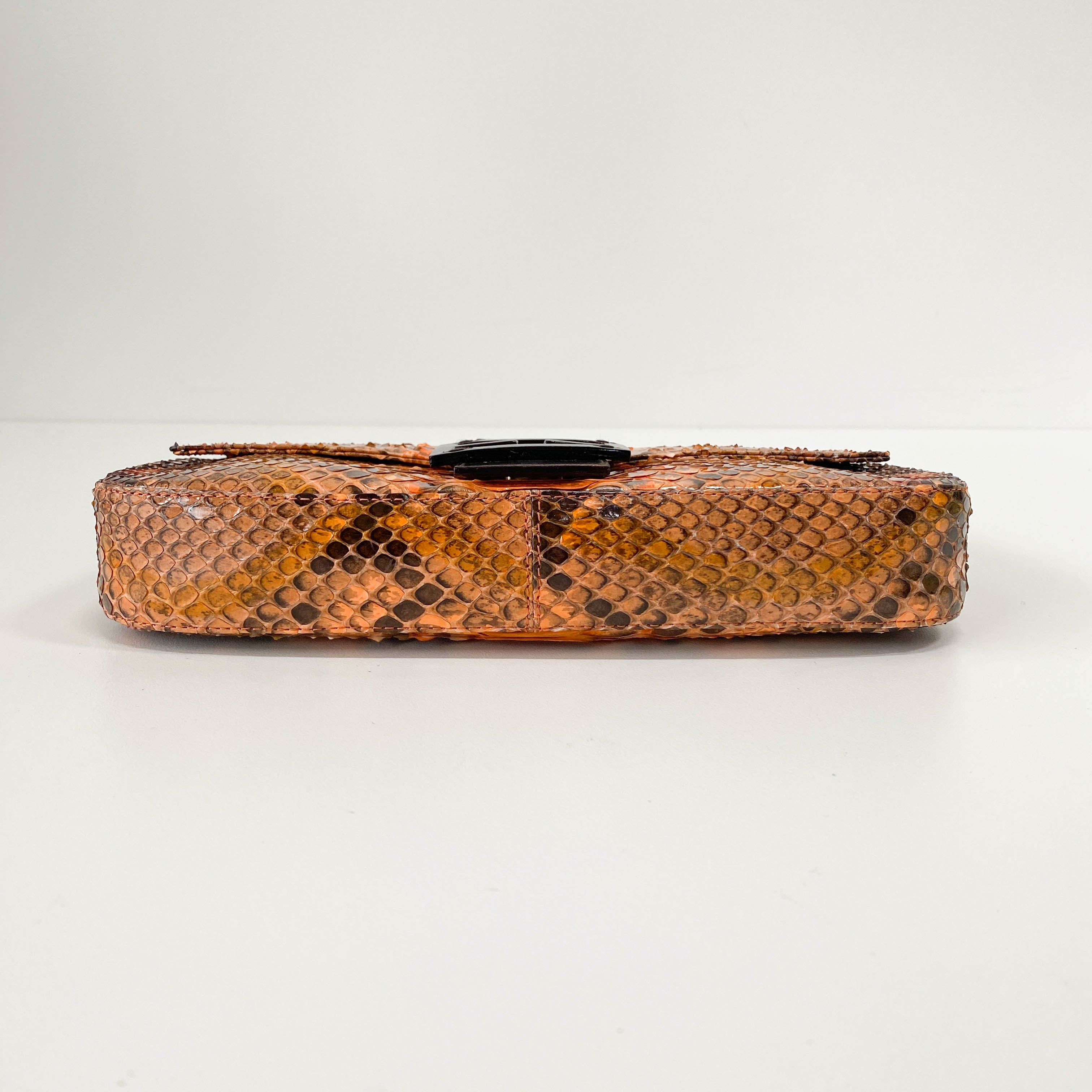 Baguette Orange Leather Shoulder Bag