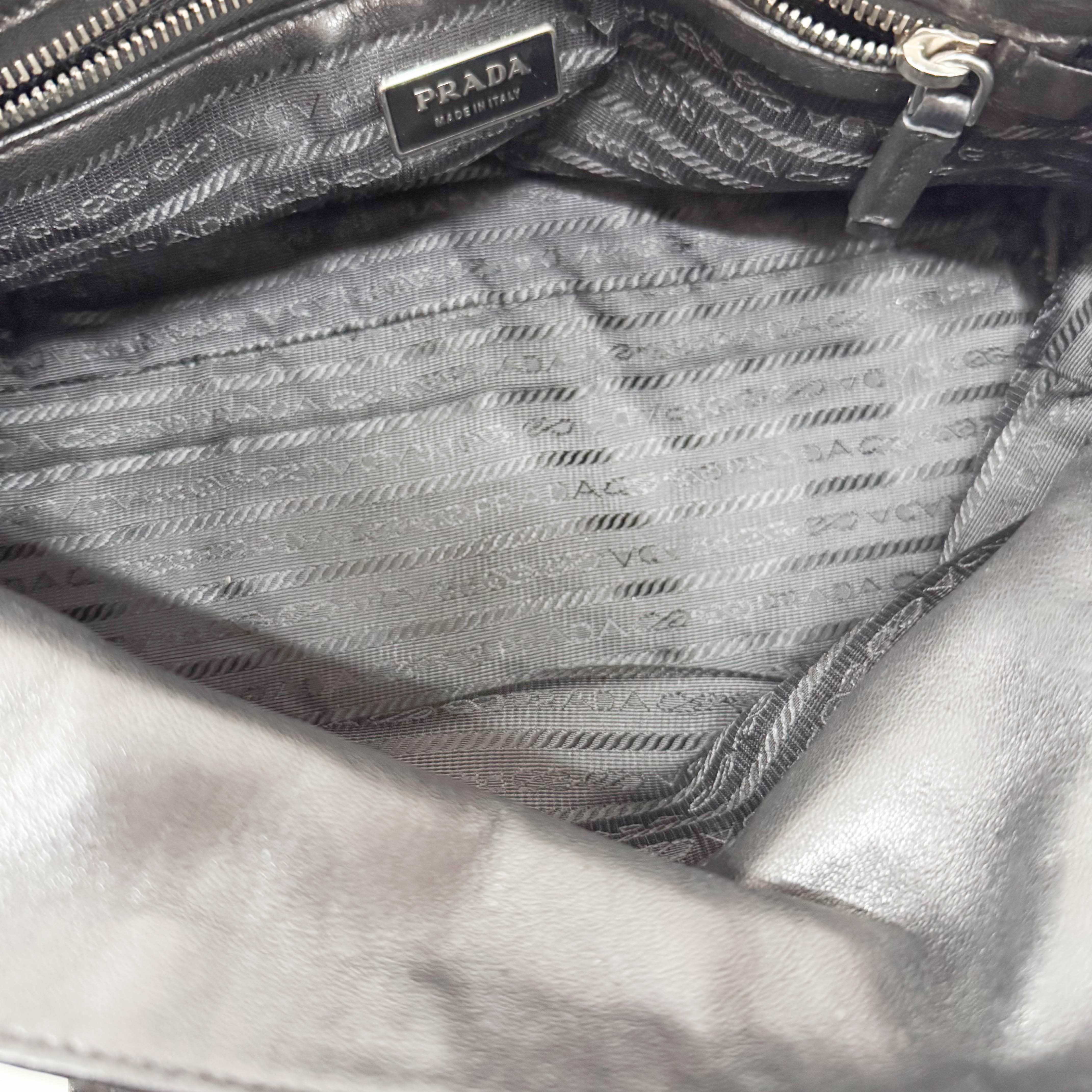 Black Nappa Calfskin Leather Shoulder Bag