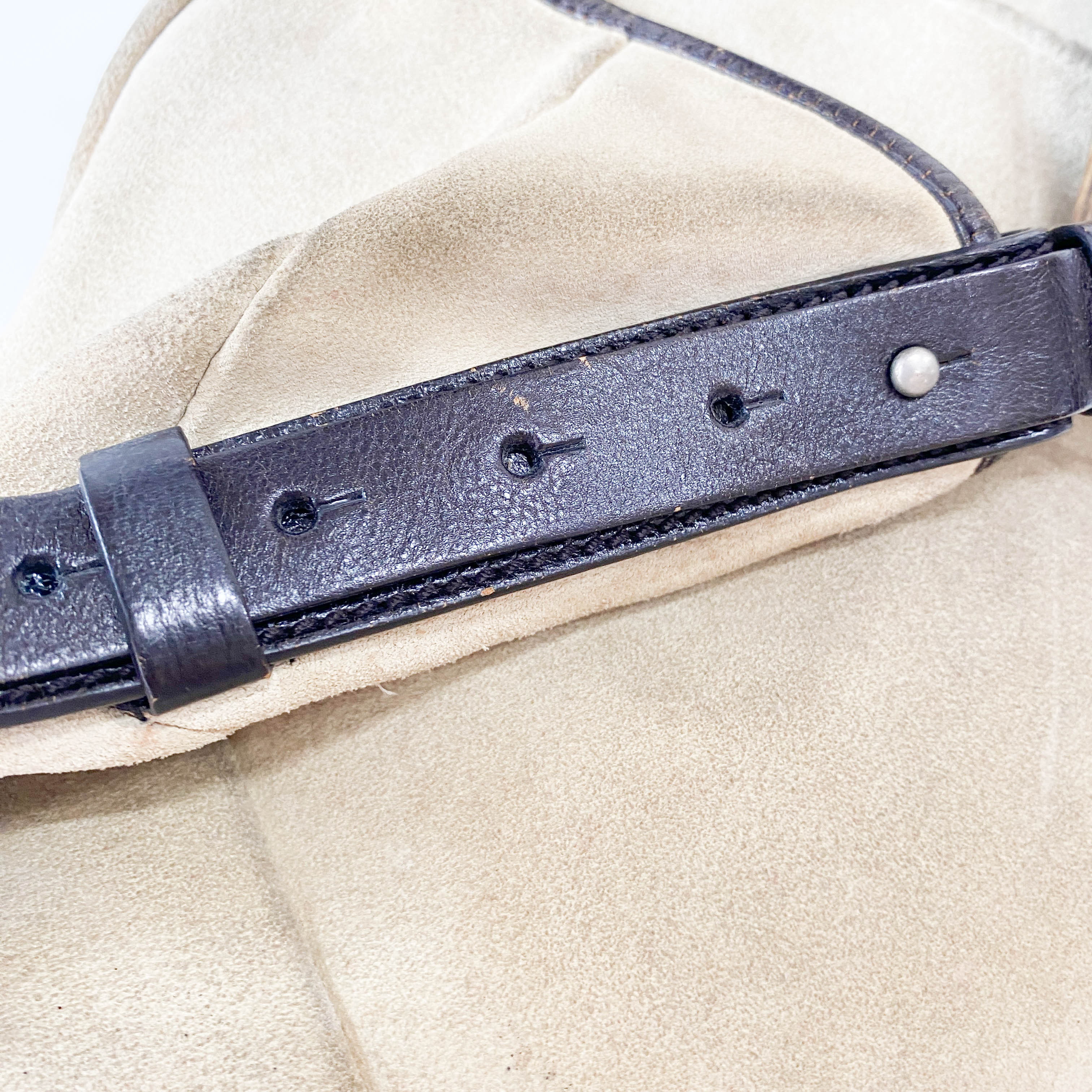 Mombasa Beige Suede Shoulder Bag