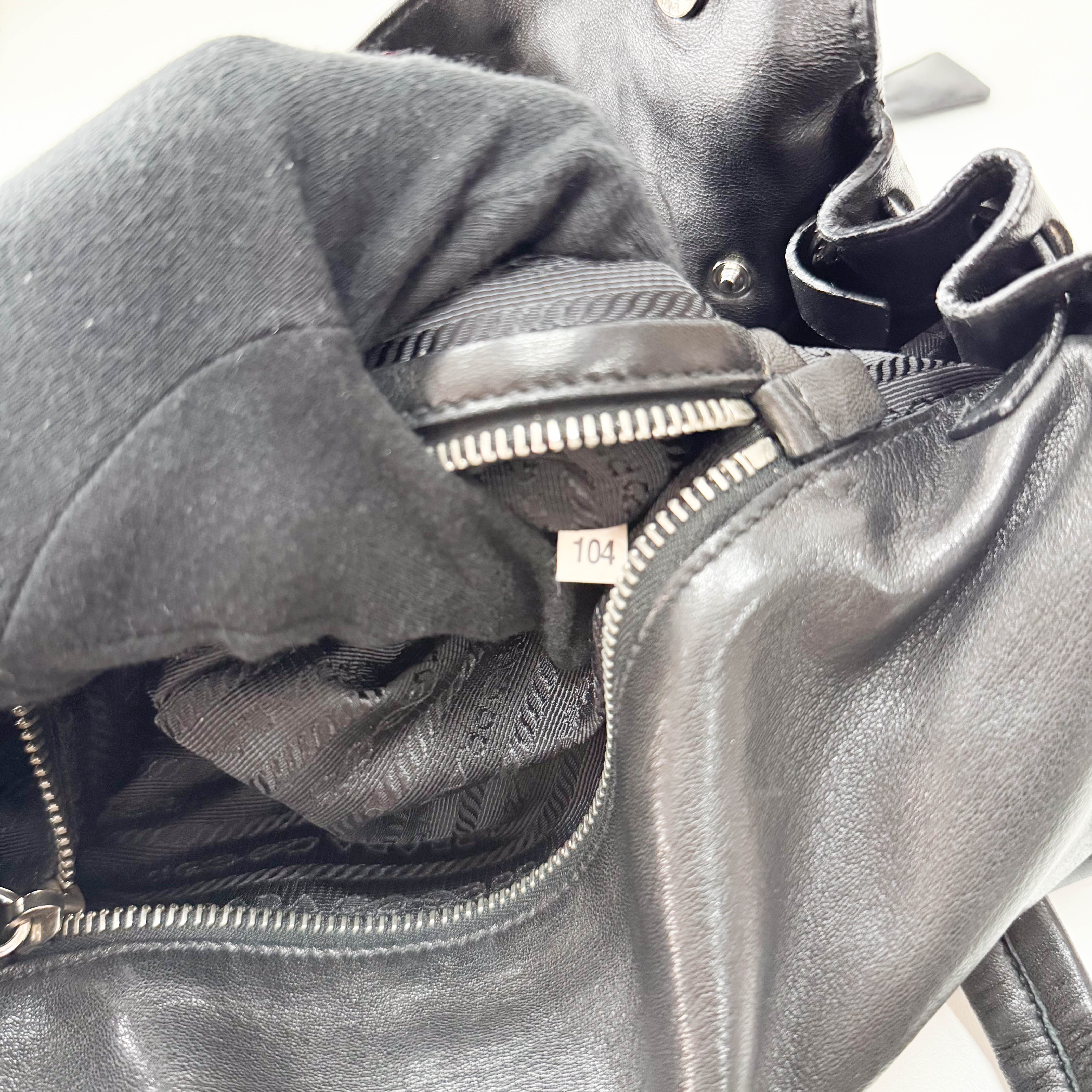 Black Nappa Calfskin Leather Shoulder Bag