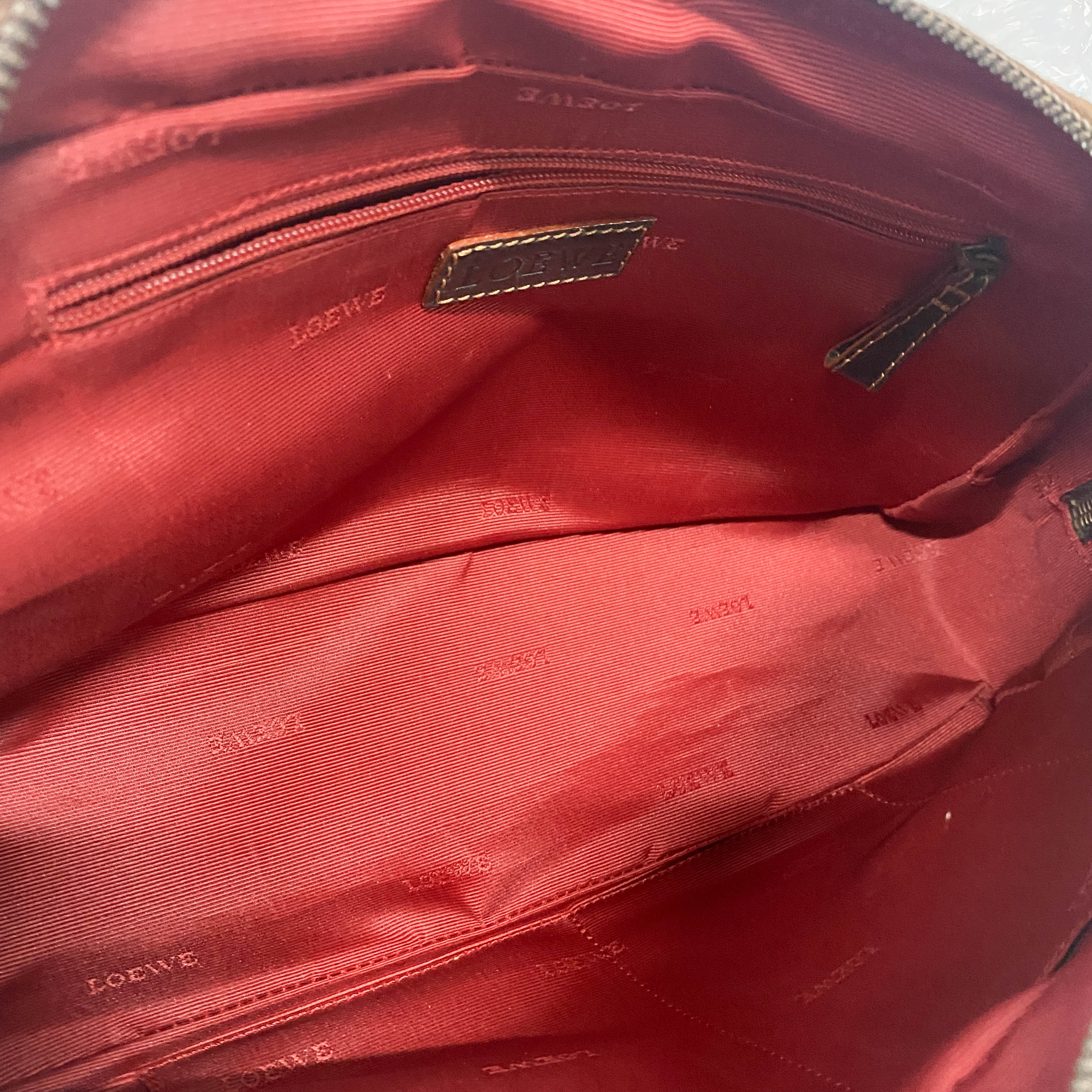 Anagram Brown Suede Shoulder Bag