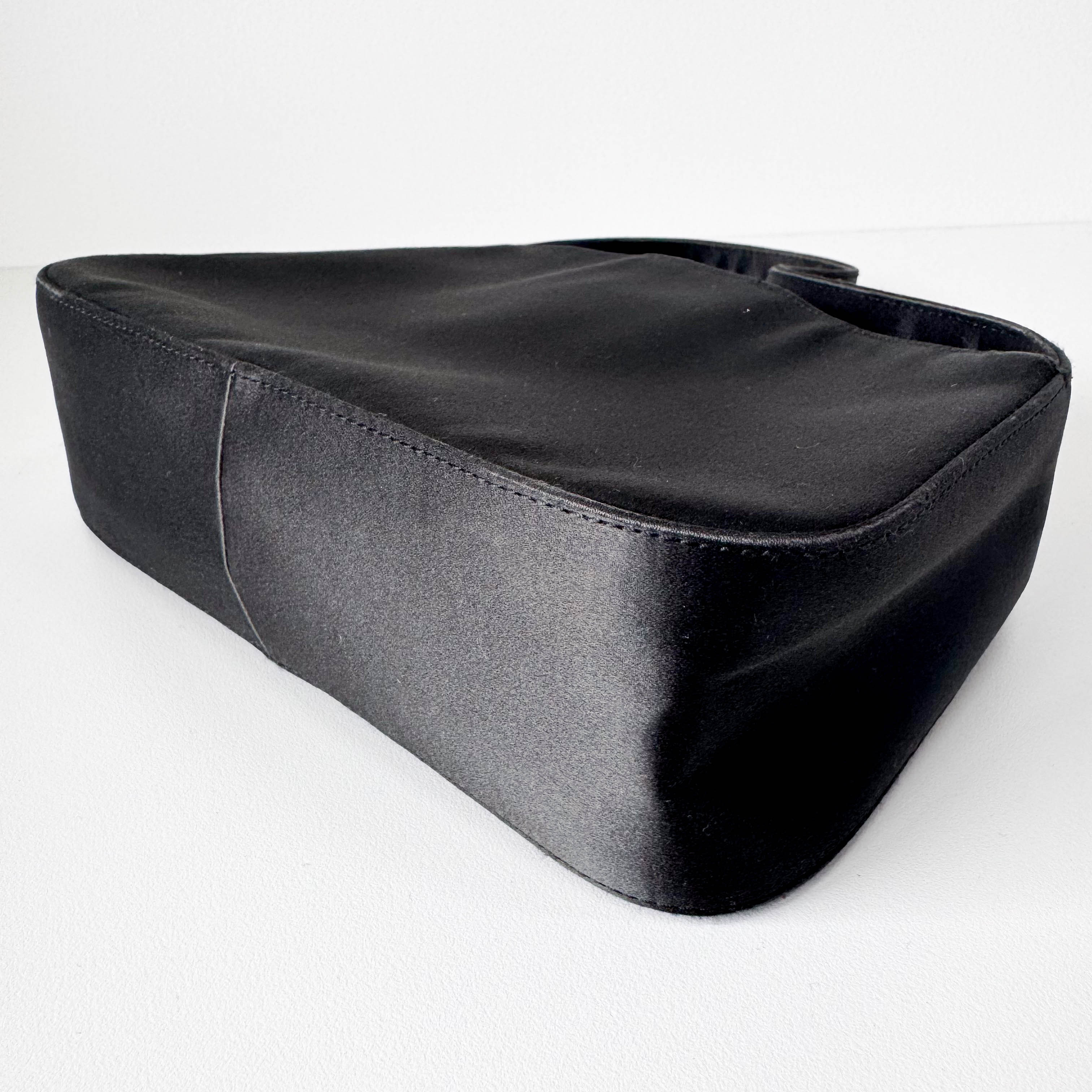 Khaki Satin Shoulder Bag