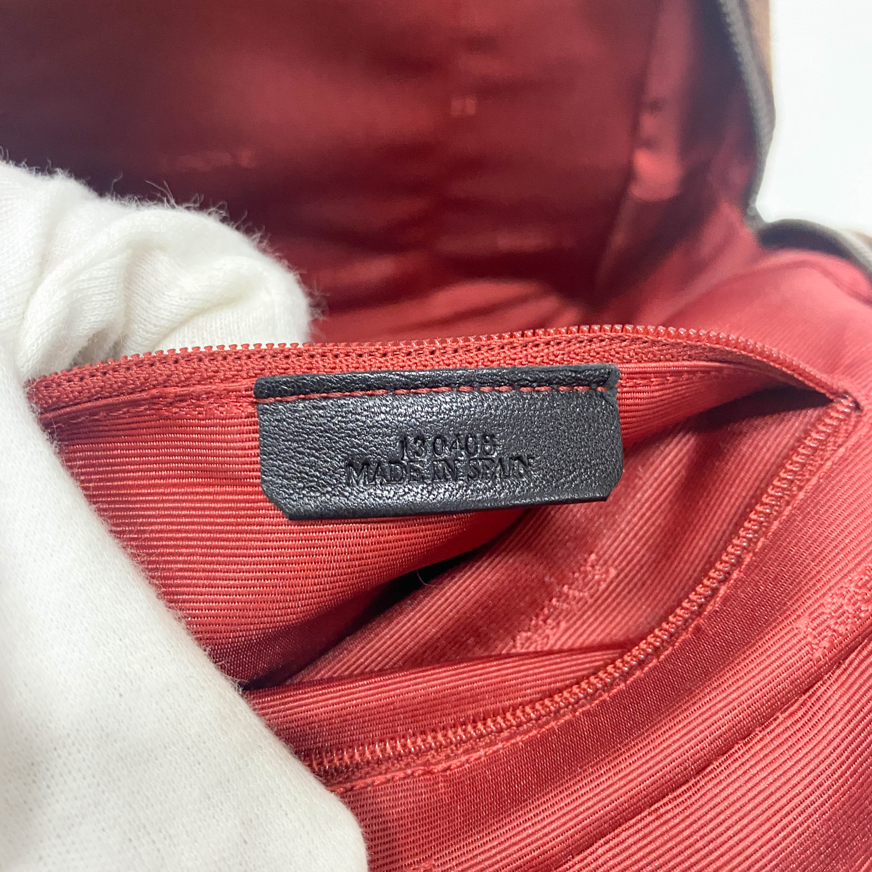 Anagram Brown Suede Shoulder Bag