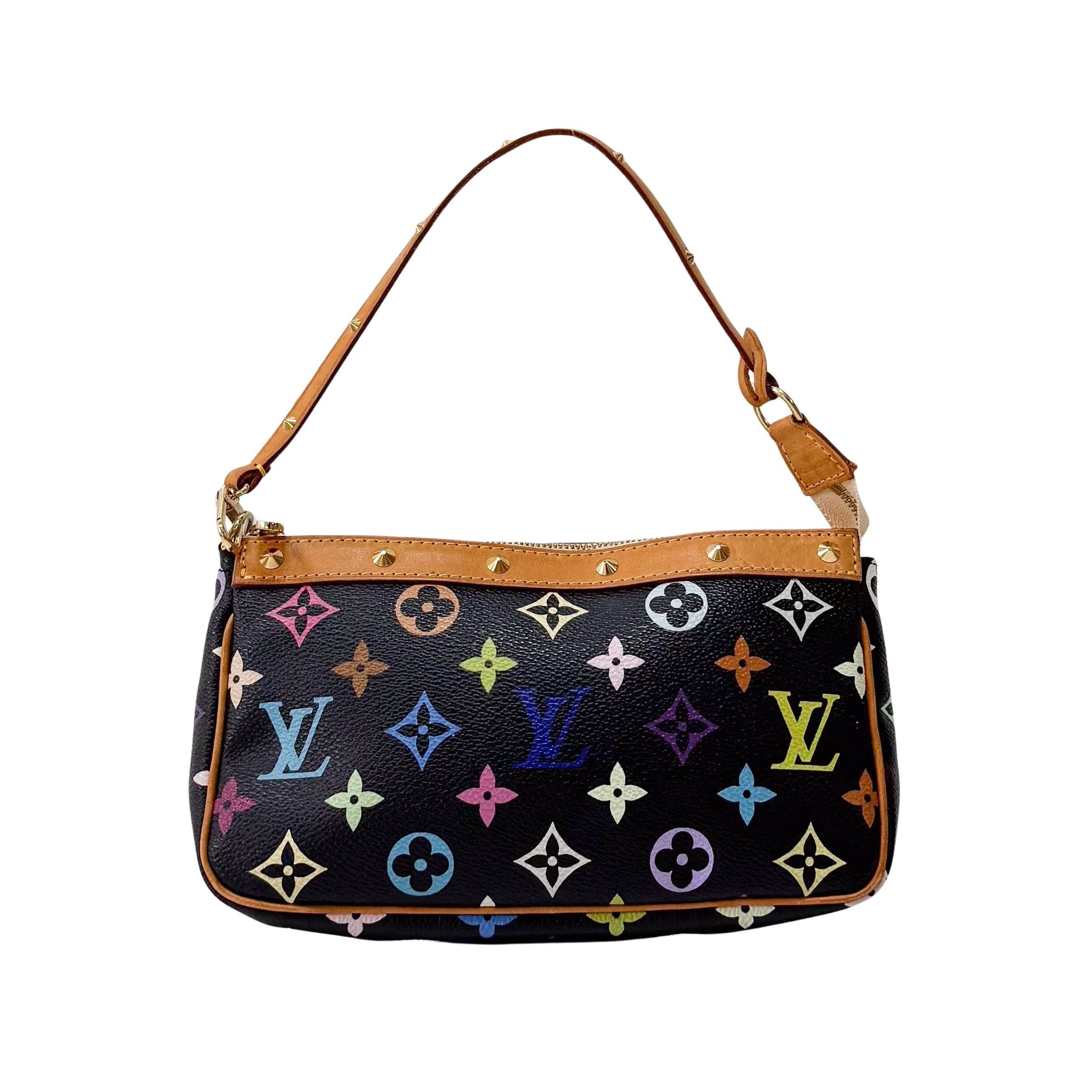 Takashi Murakami Pochette Accessoire Multi-colour Black Monogram Coated Canvas Bag