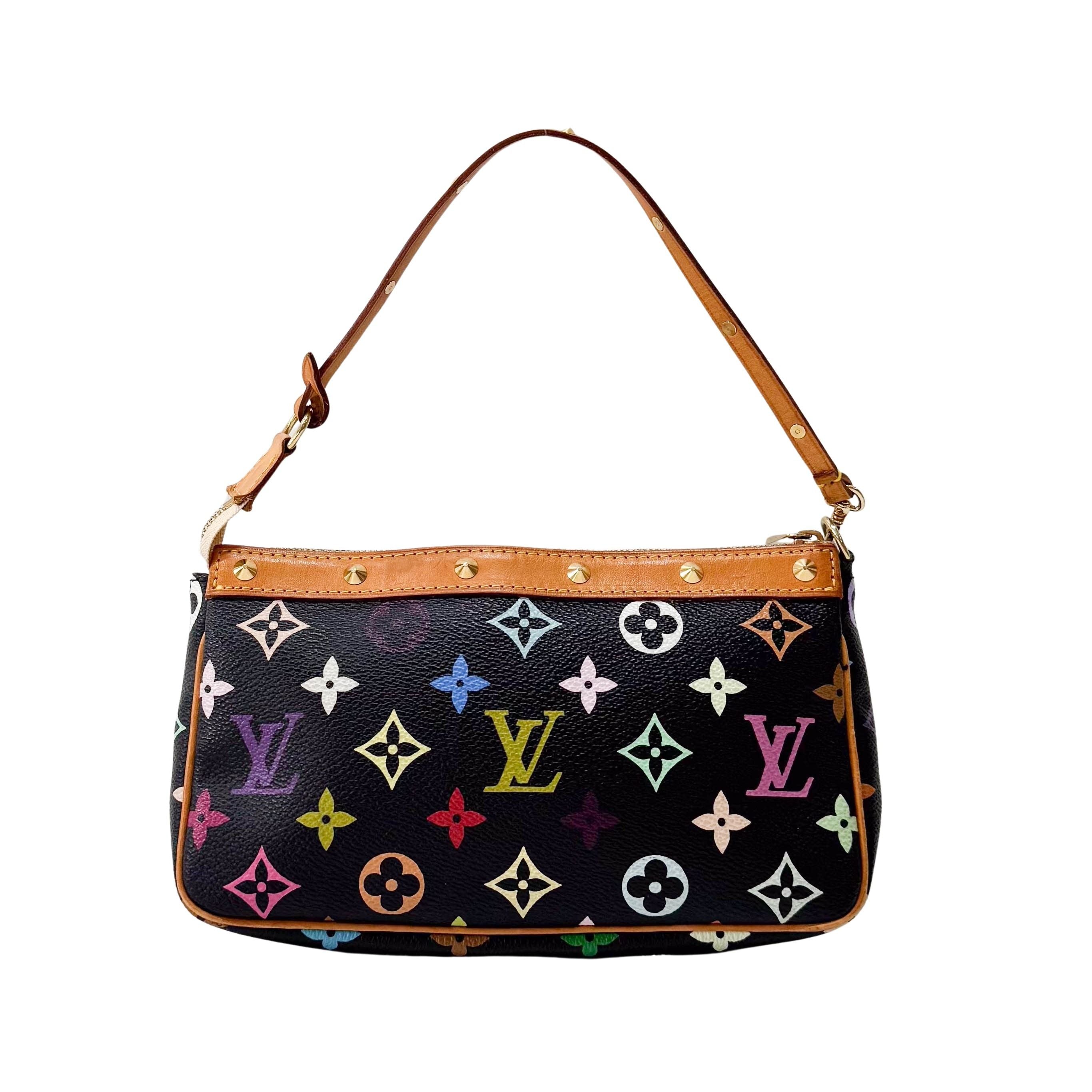 Takashi Murakami Pochette Accessoire Multi-colour Black Monogram Coated Canvas Bag