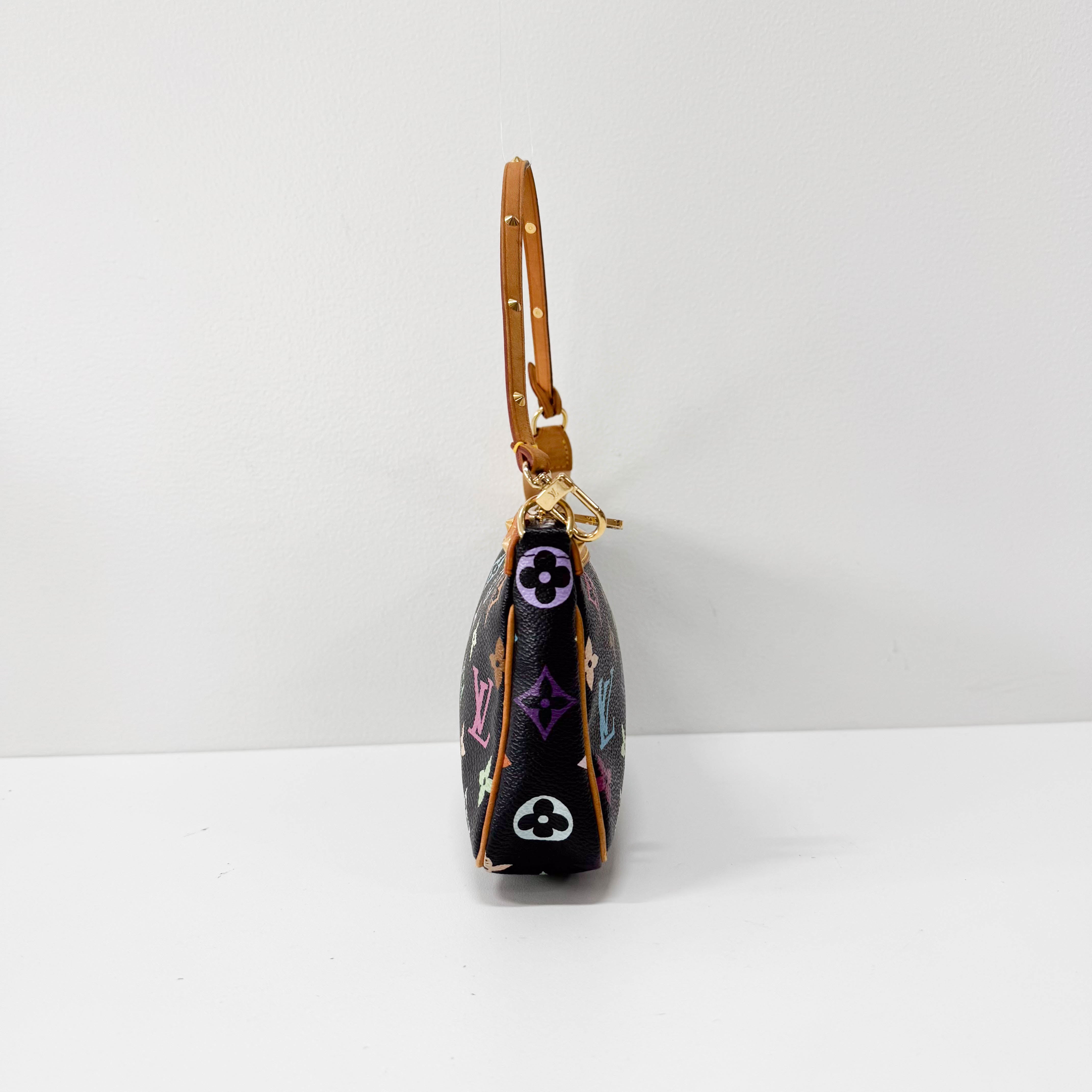 Takashi Murakami Pochette Accessoire Multi-colour Black Monogram Coated Canvas Bag