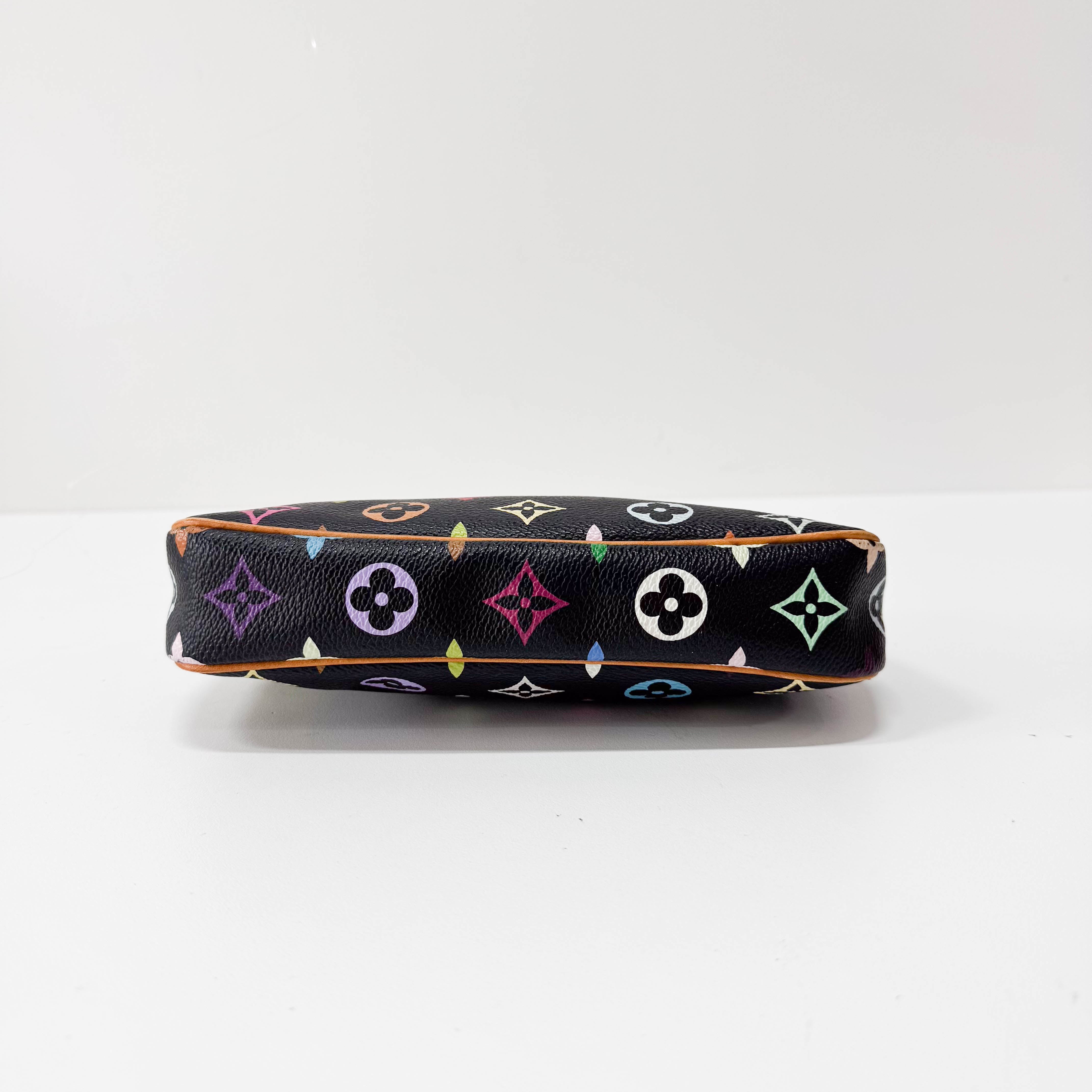 Takashi Murakami Pochette Accessoire Multi-colour Black Monogram Coated Canvas Bag