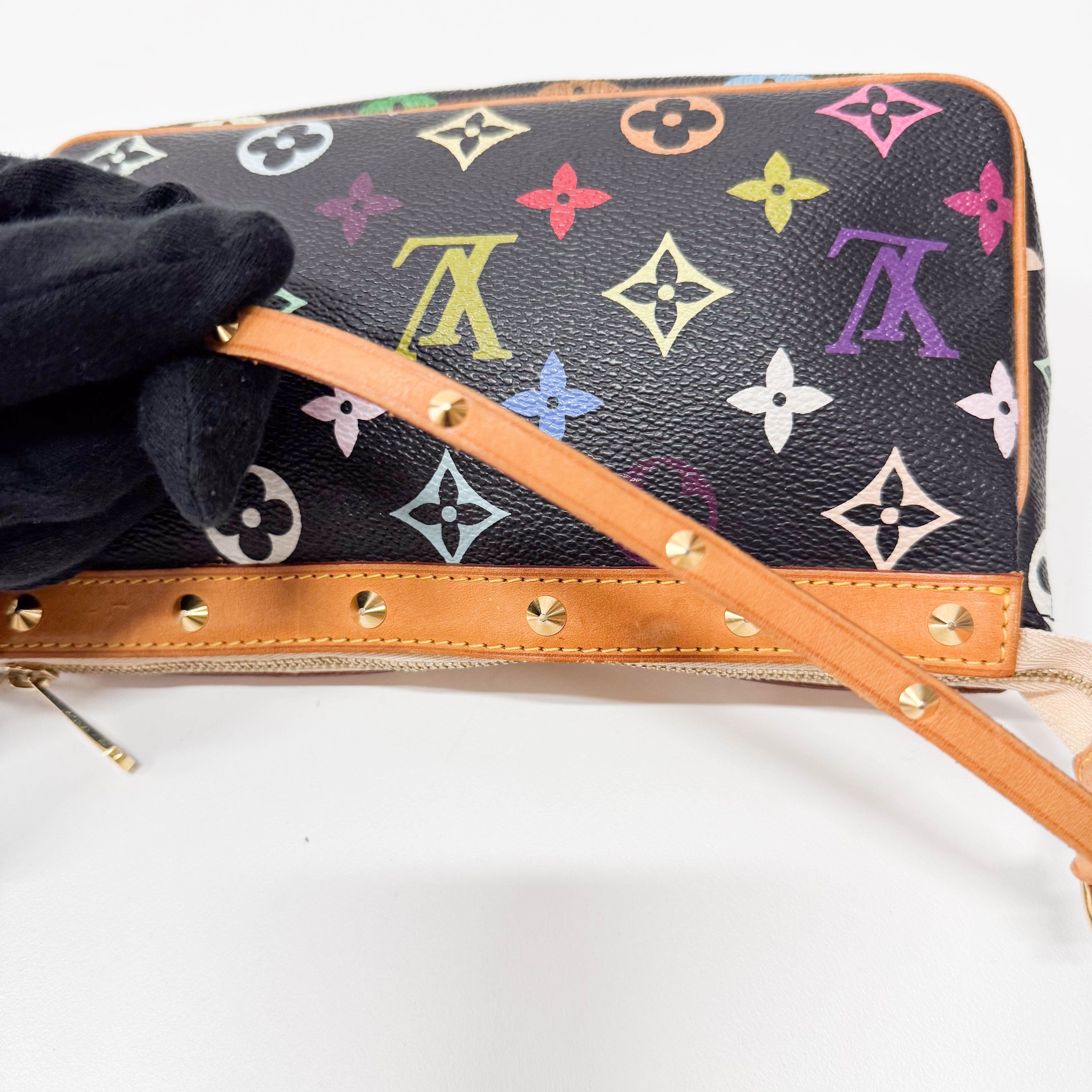 Takashi Murakami Pochette Accessoire Multi-colour Black Monogram Coated Canvas Bag
