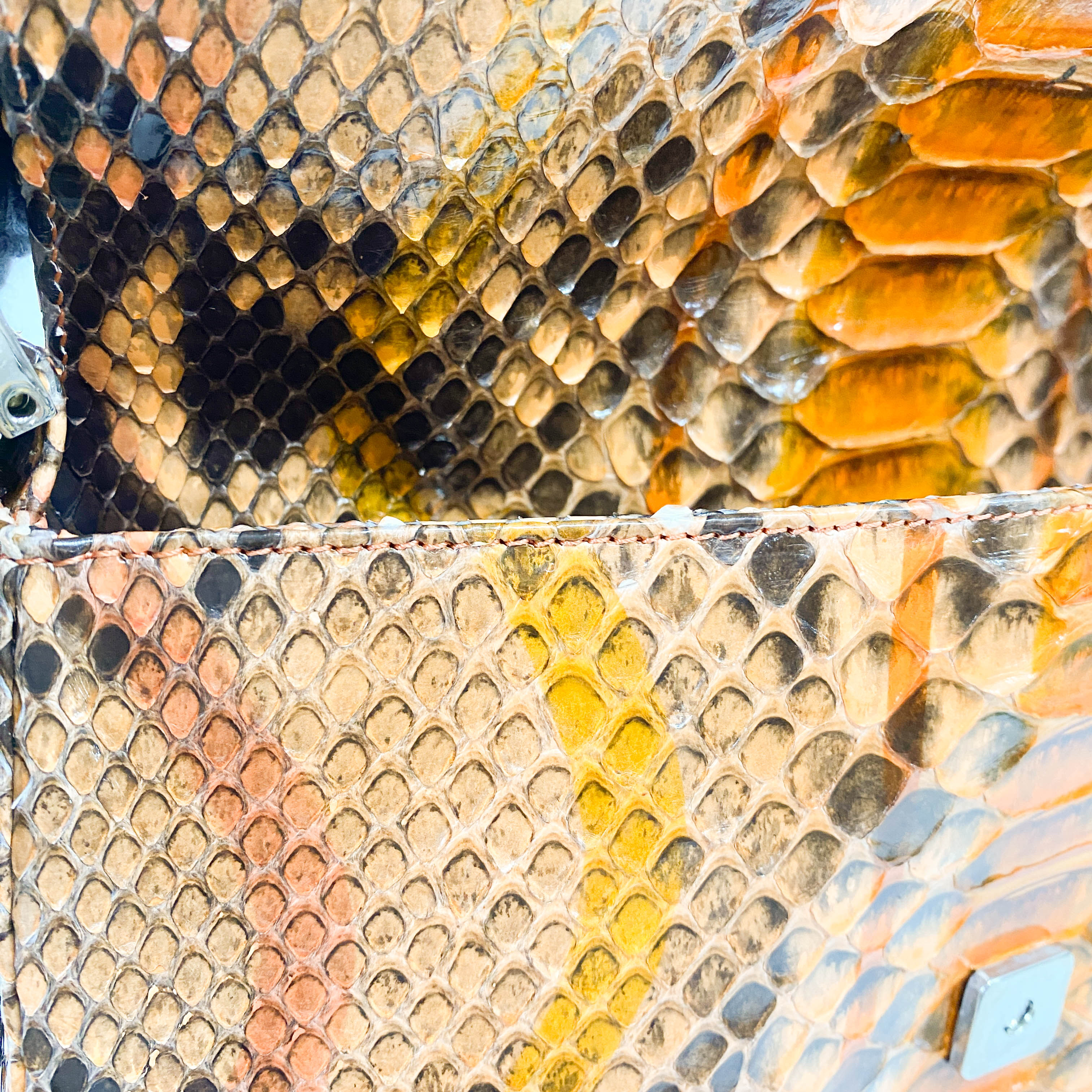 Baguette Orange Leather Shoulder Bag