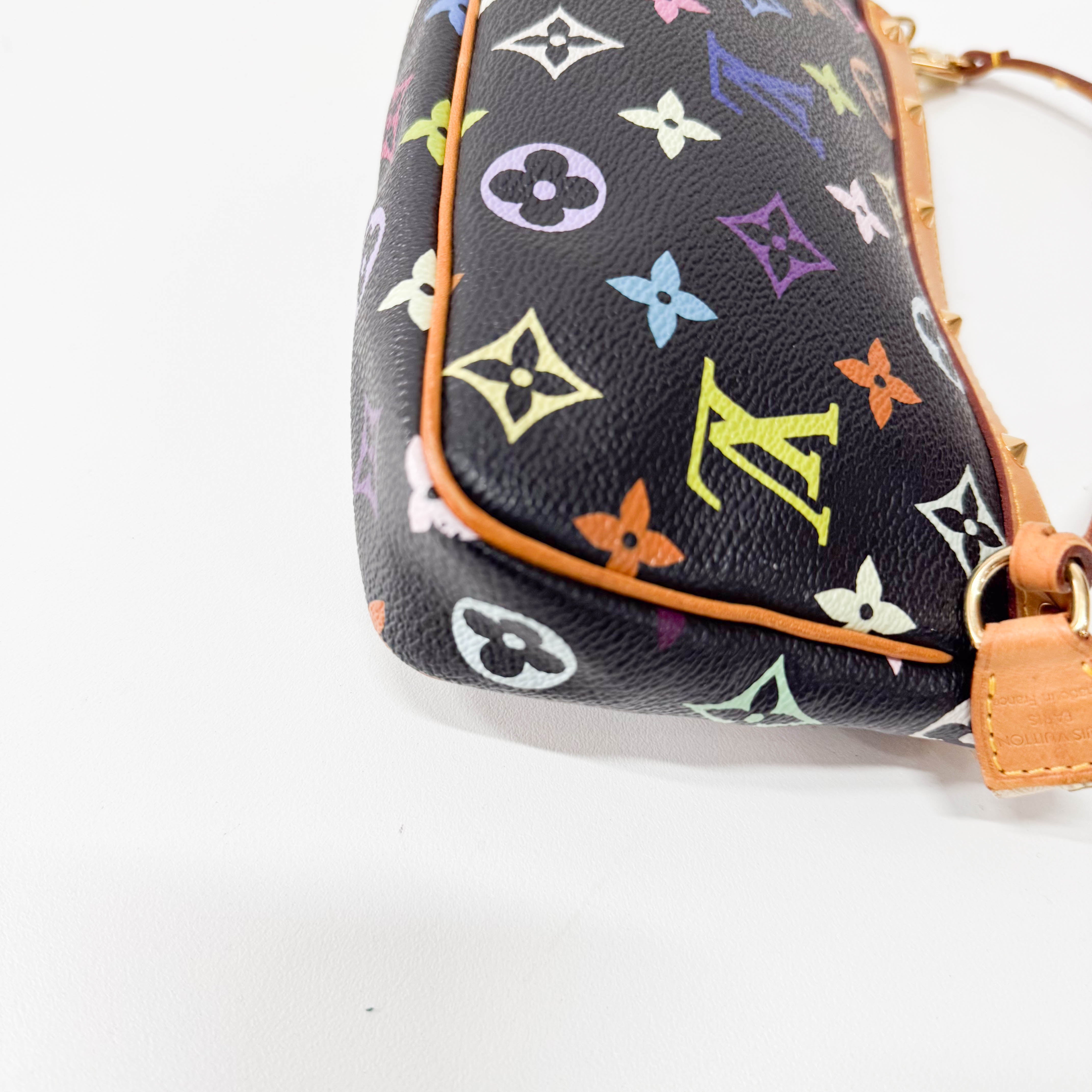Takashi Murakami Pochette Accessoire Multi-colour Black Monogram Coated Canvas Bag