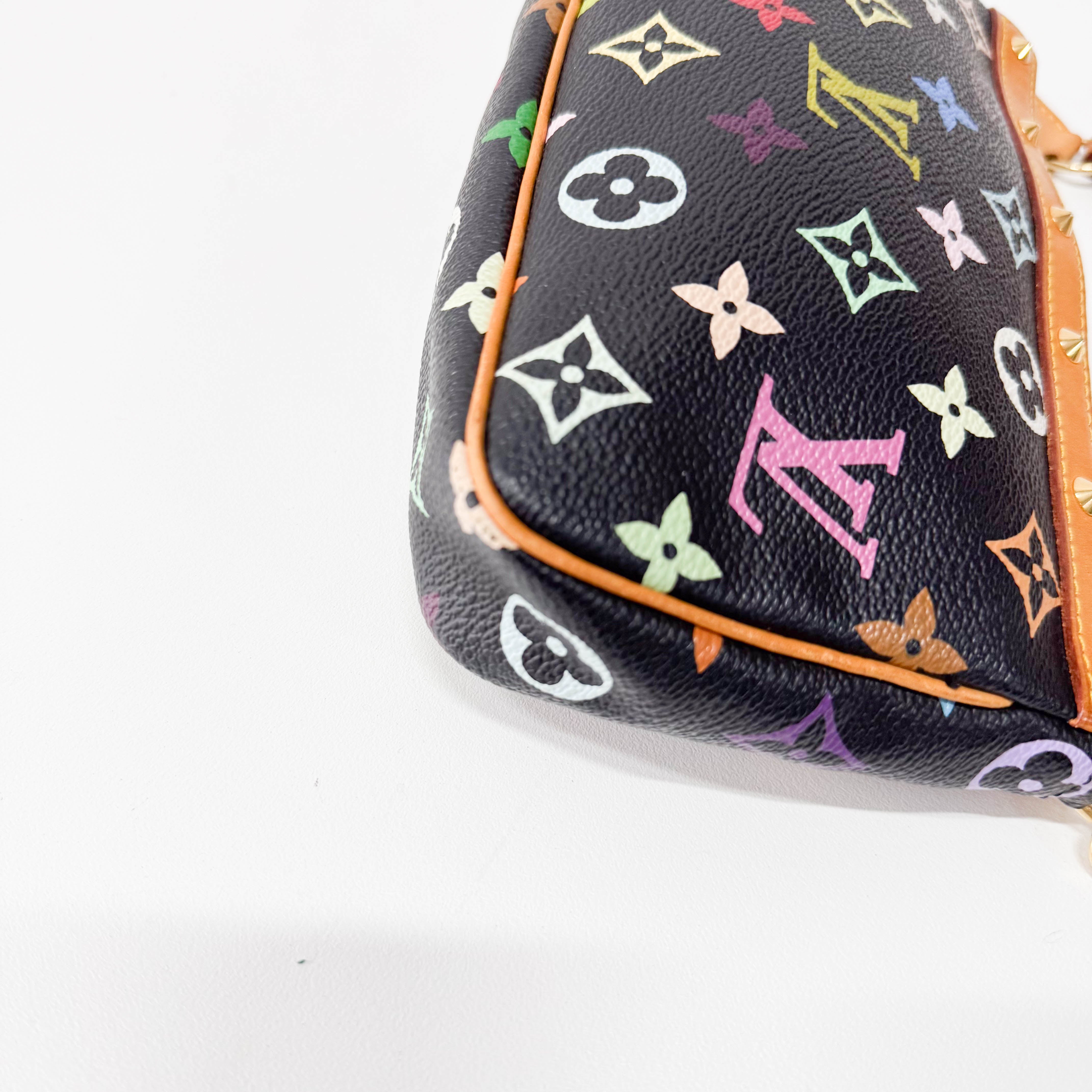 Takashi Murakami Pochette Accessoire Multi-colour Black Monogram Coated Canvas Bag