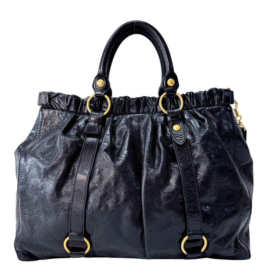 Zaffiro Leather Vitello Lux Large Bag