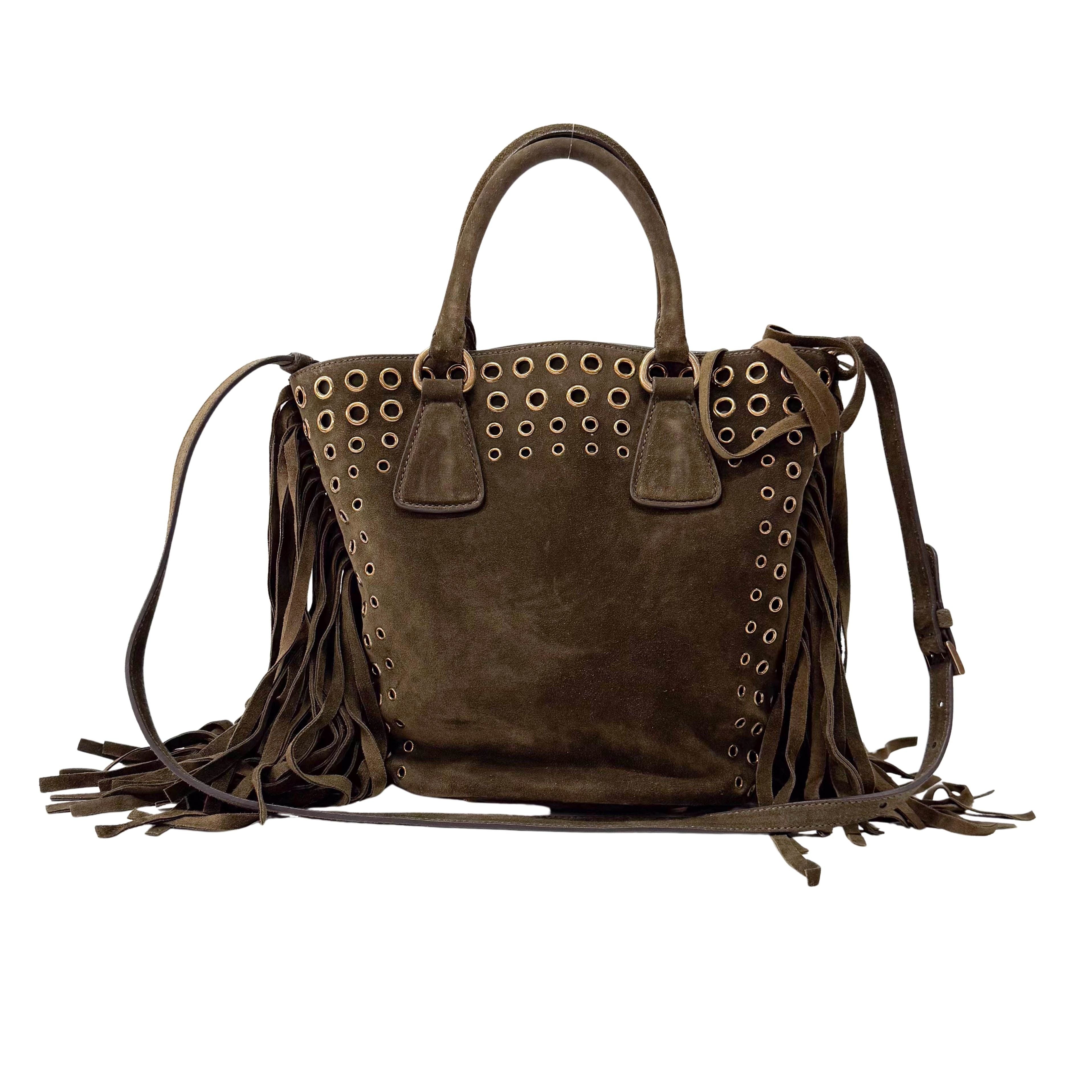 Green Suede Tote Bag