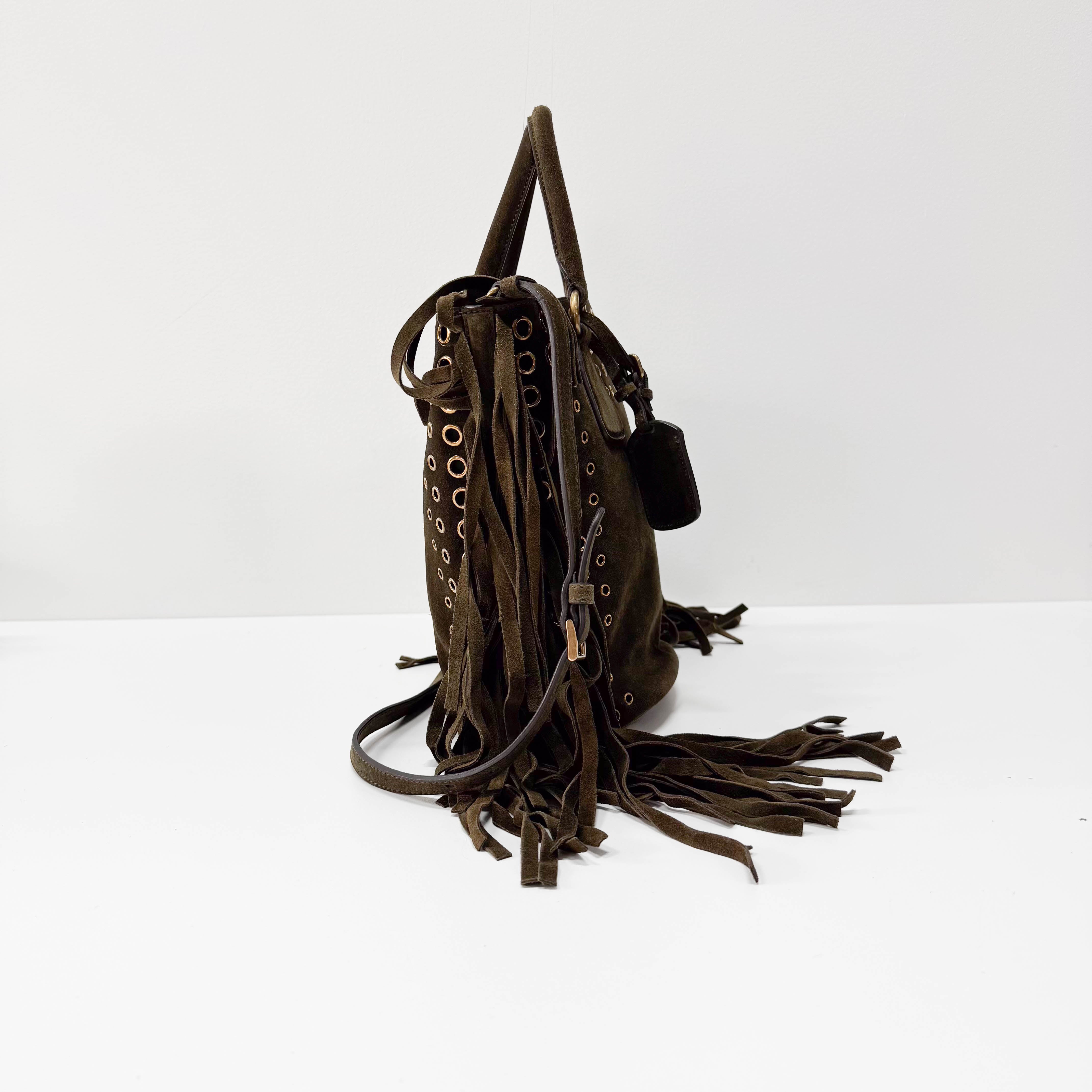 Green Suede Tote Bag