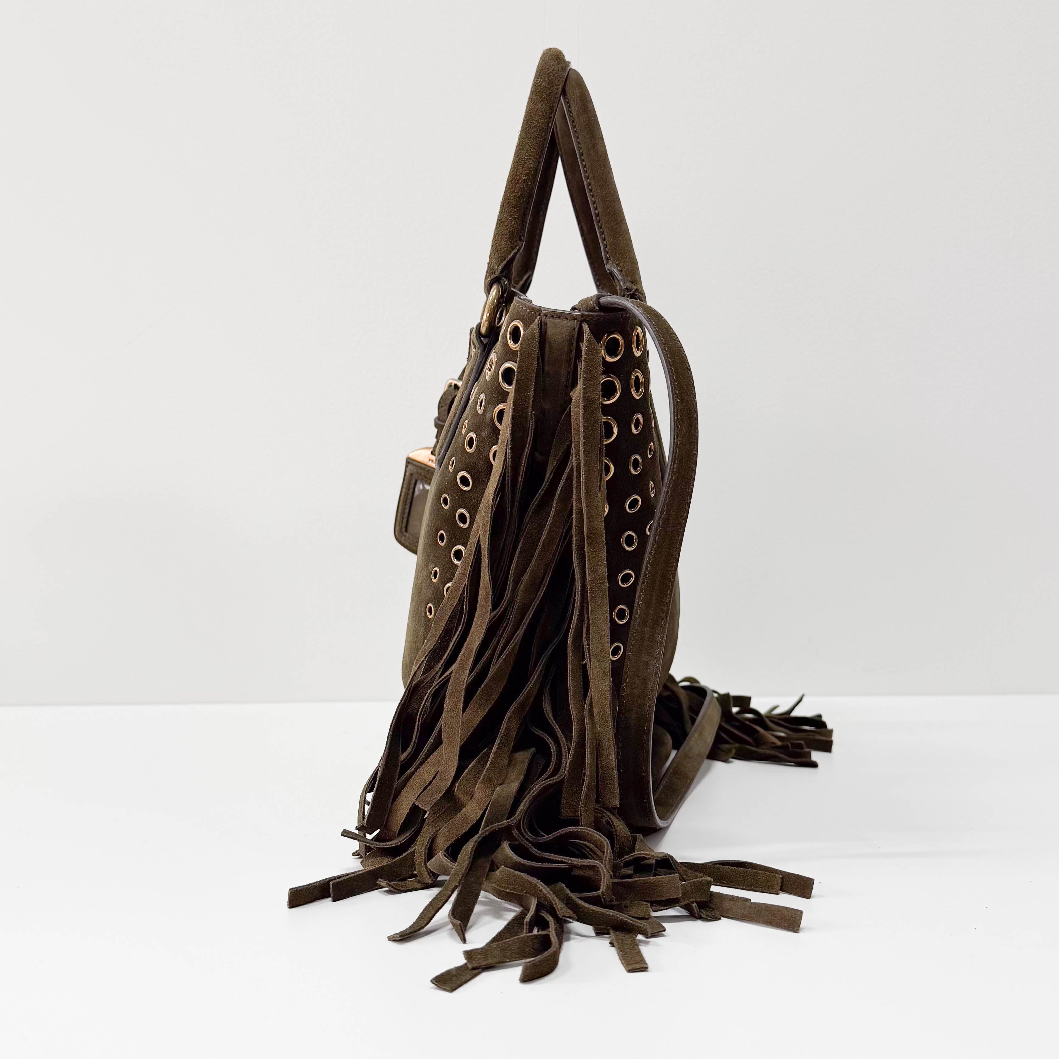 Green Suede Tote Bag