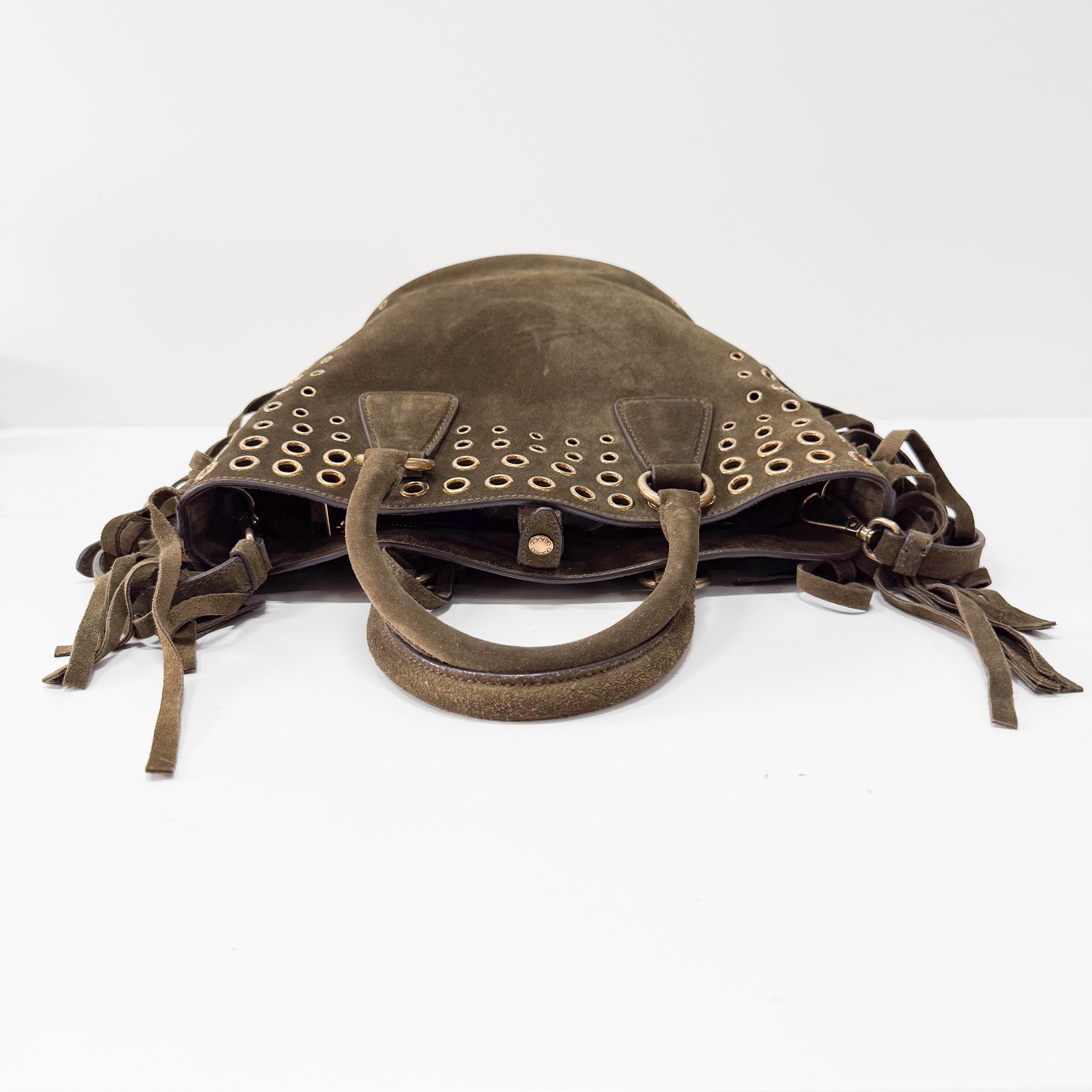 Green Suede Tote Bag