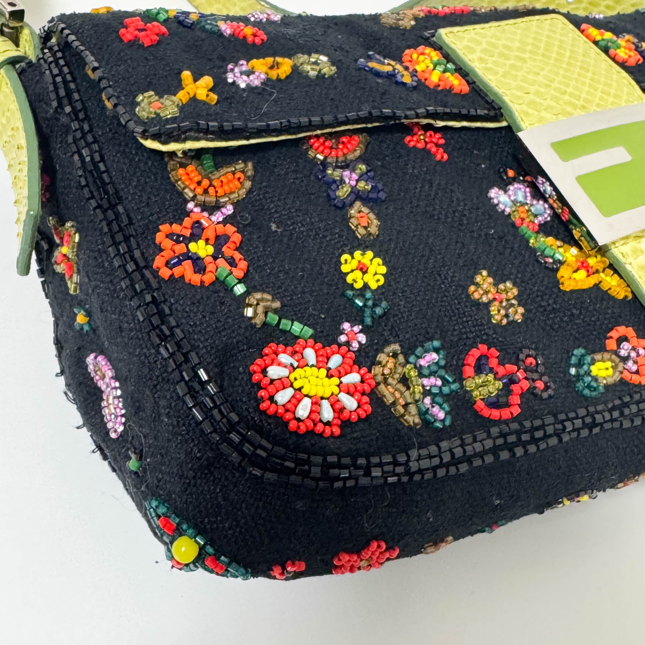 Baguette Floral Pattern Beads Embroidered