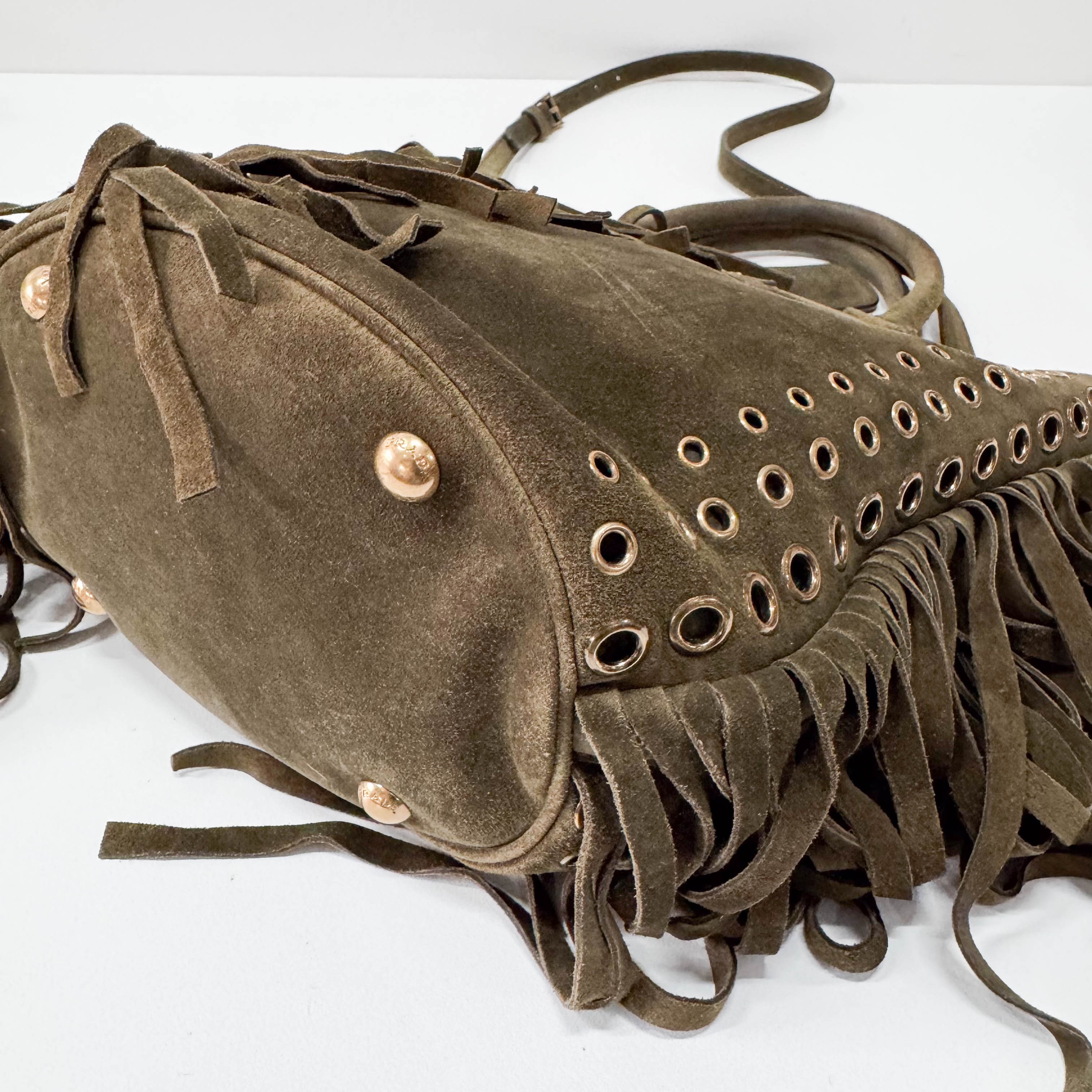 Green Suede Tote Bag