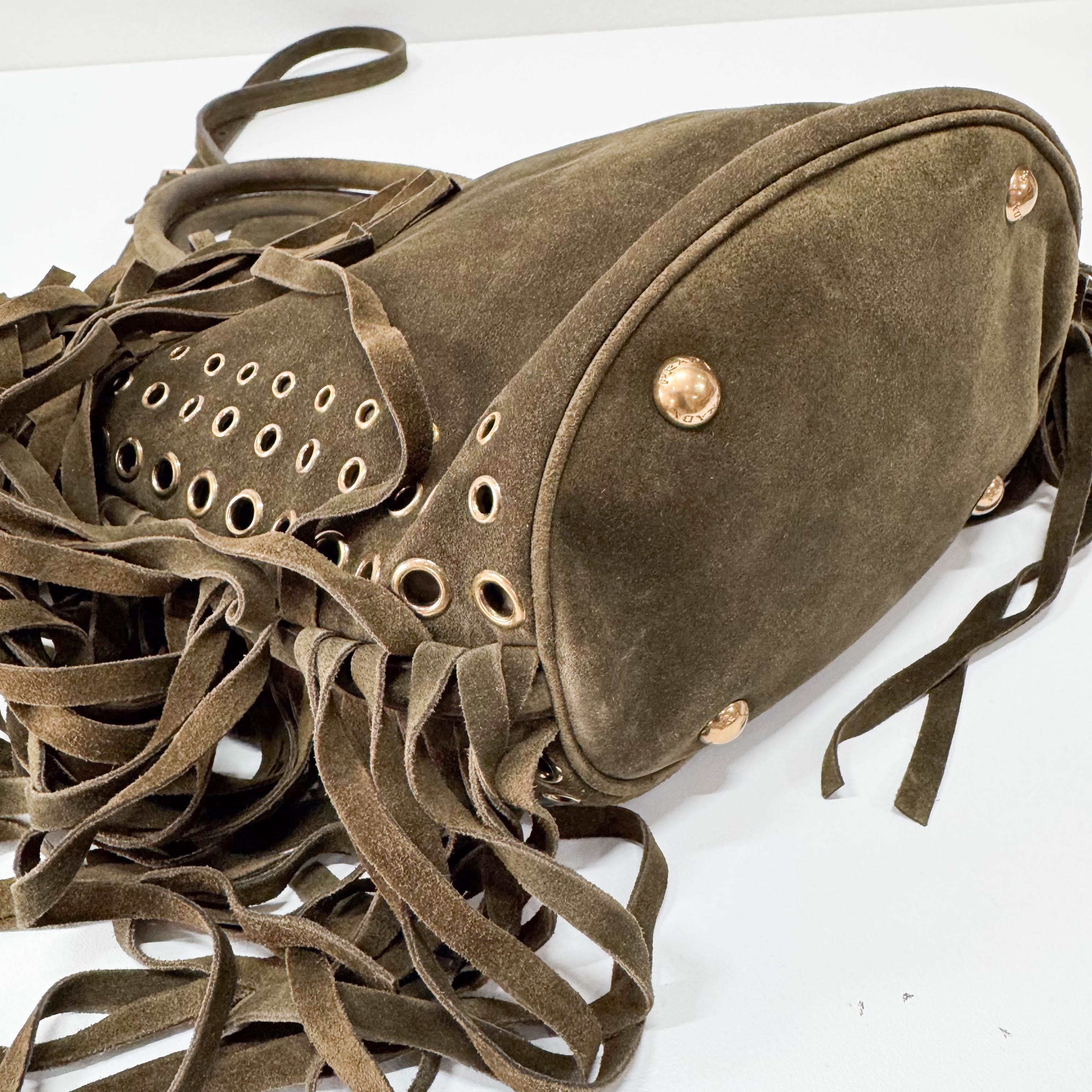 Green Suede Tote Bag