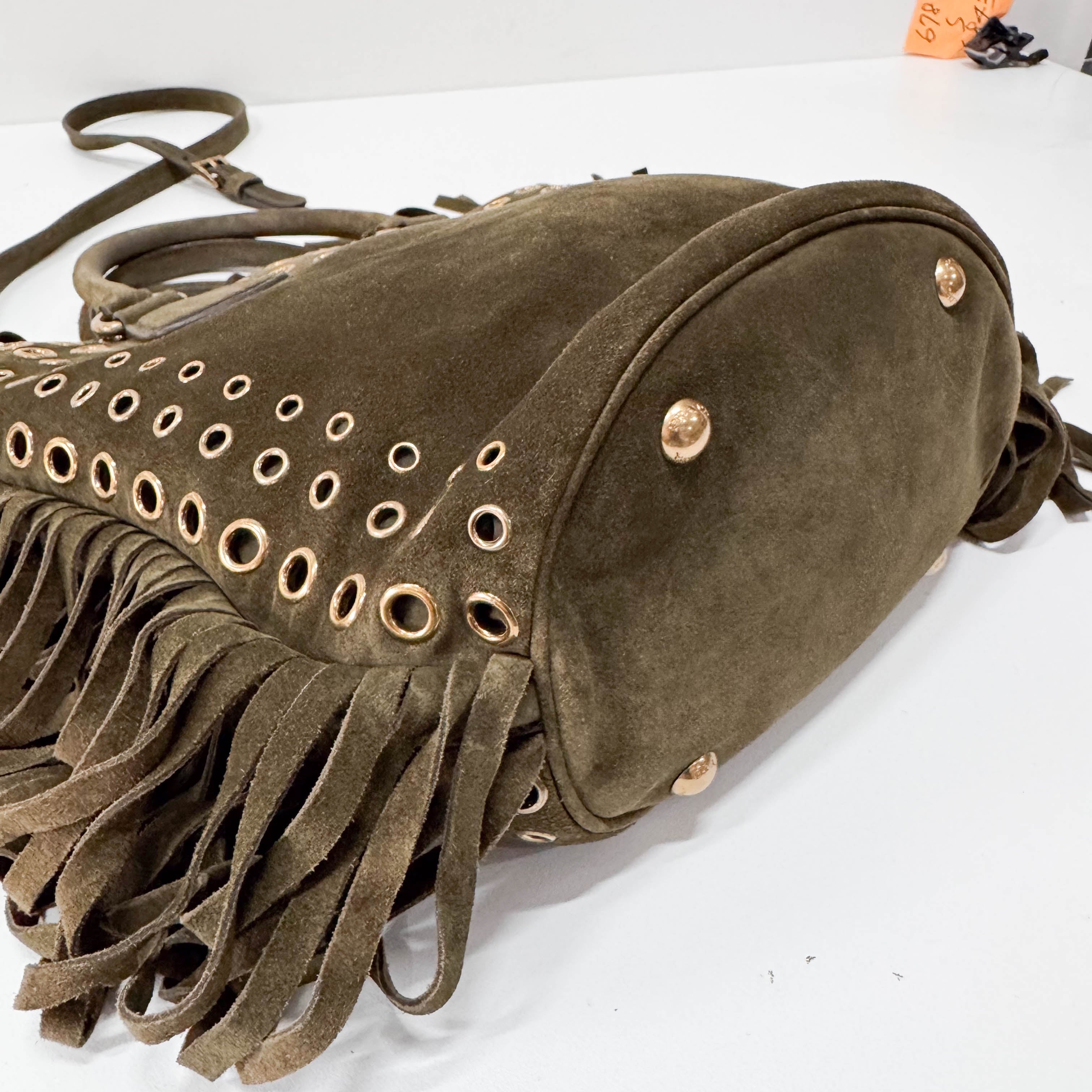 Green Suede Tote Bag