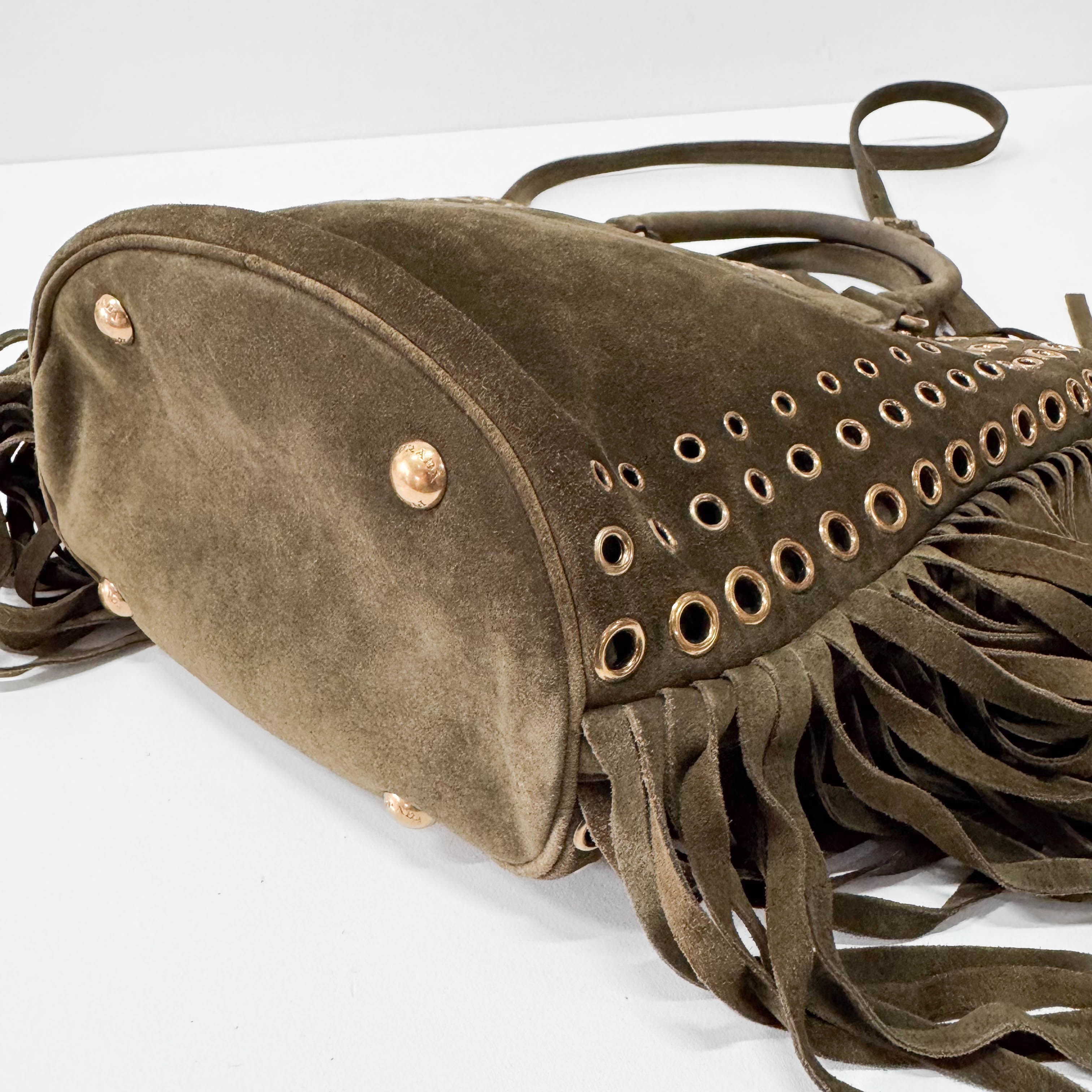 Green Suede Tote Bag